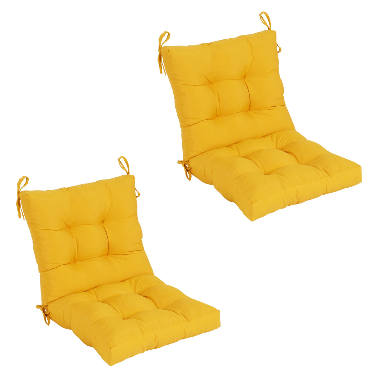 Goodgoods N Tufted Outdoor High-Back Chair Cushion 18x36 in - Yellow