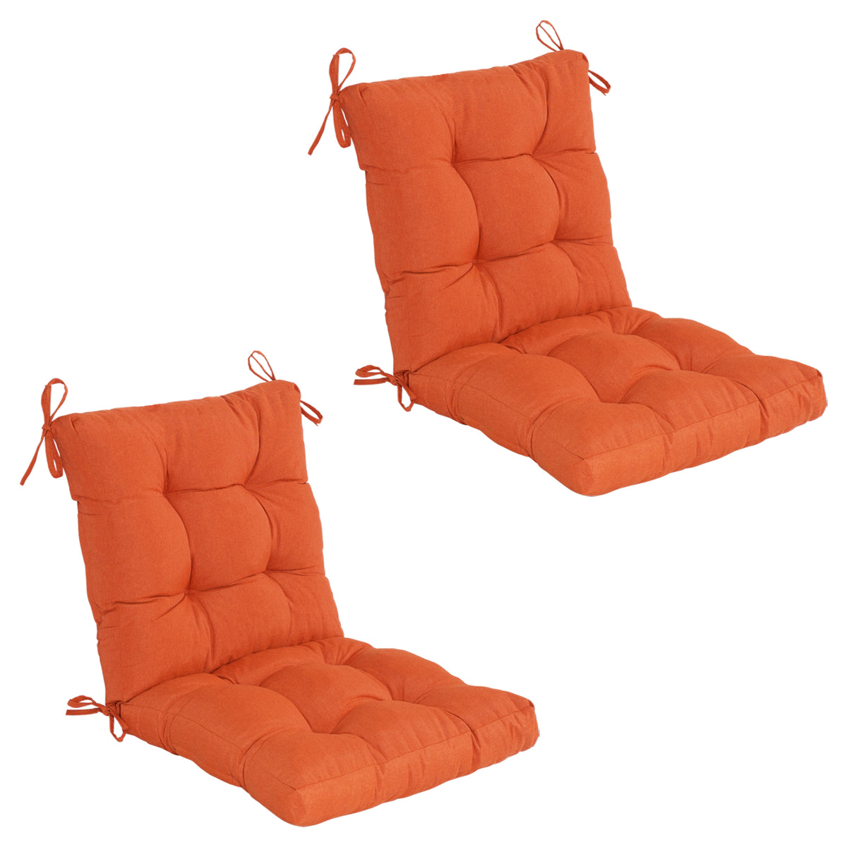 Goodgoods N Tufted Outdoor High-Back Chair Cushion 18x36 in - Orange