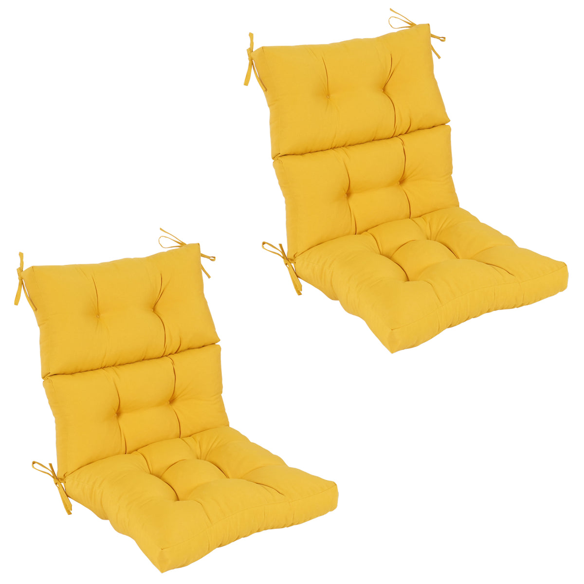 Goodgoods N Tufted Outdoor High-Back Chair Cushion 21x44 in - Yellow