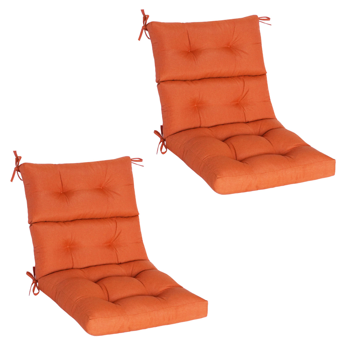 Goodgoods N Tufted Outdoor High-Back Chair Cushion 21x44 in - Orange