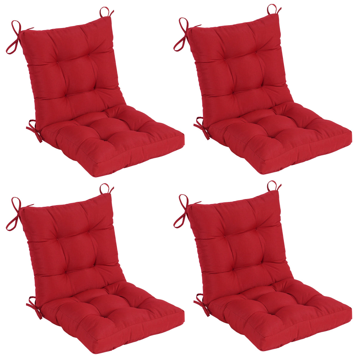 Goodgoods N Tufted Outdoor High-Back Chair Cushion 18x36 in - Red