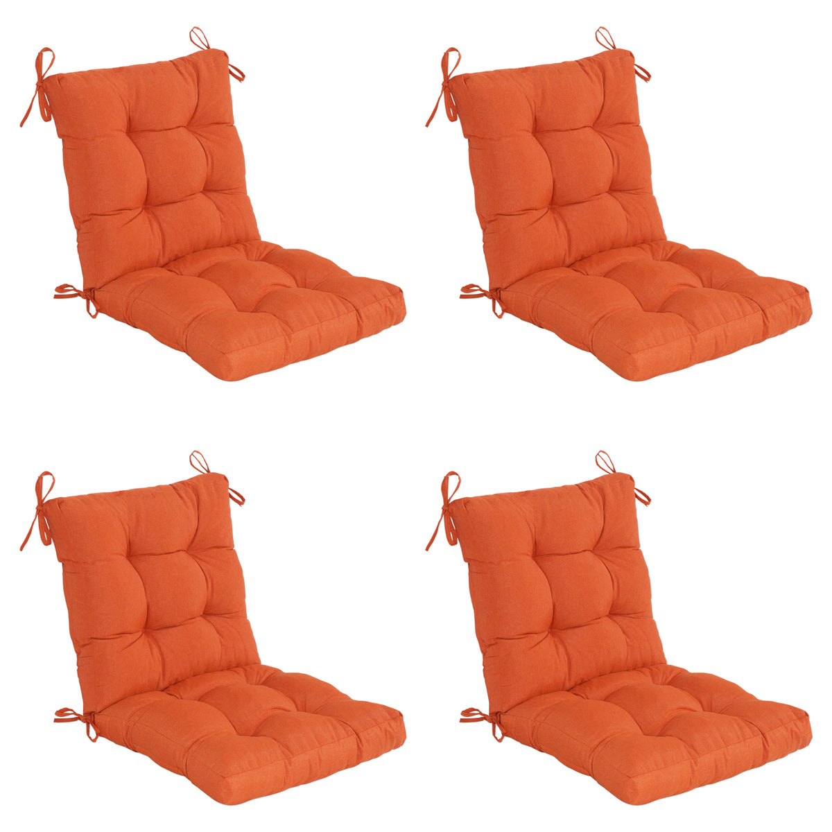 Goodgoods N Tufted Outdoor High-Back Chair Cushion 18x36 in - Orange