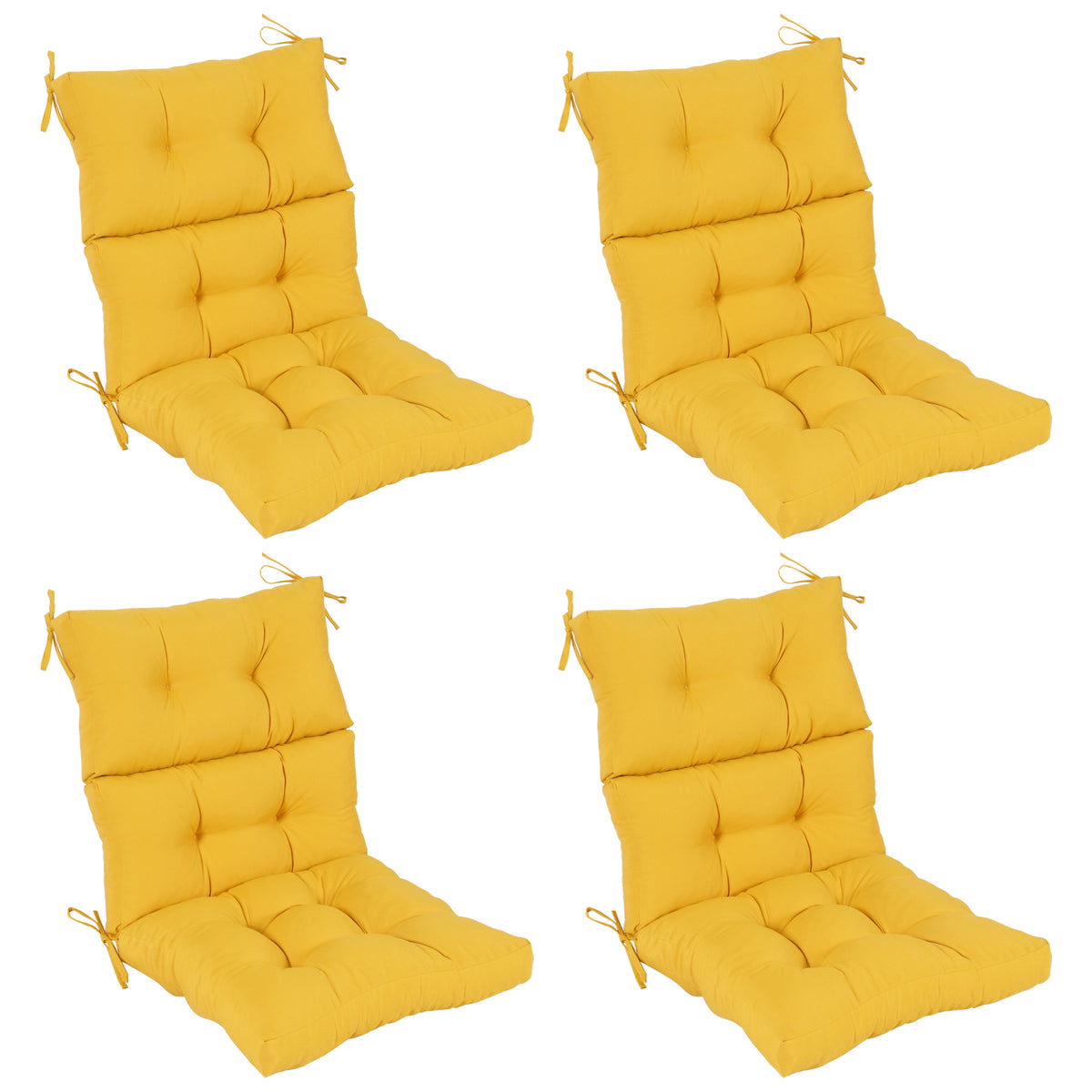 Goodgoods N Tufted Outdoor High-Back Chair Cushion 22x44 in - Yellow