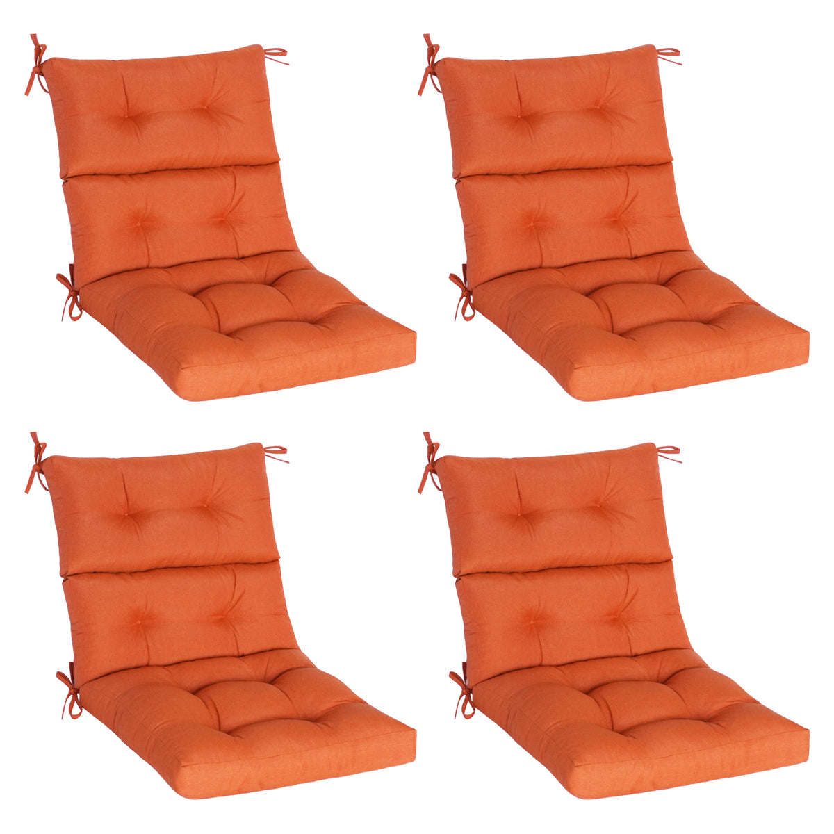 Goodgoods N Tufted Outdoor High-Back Chair Cushion 22x44 in - Orange