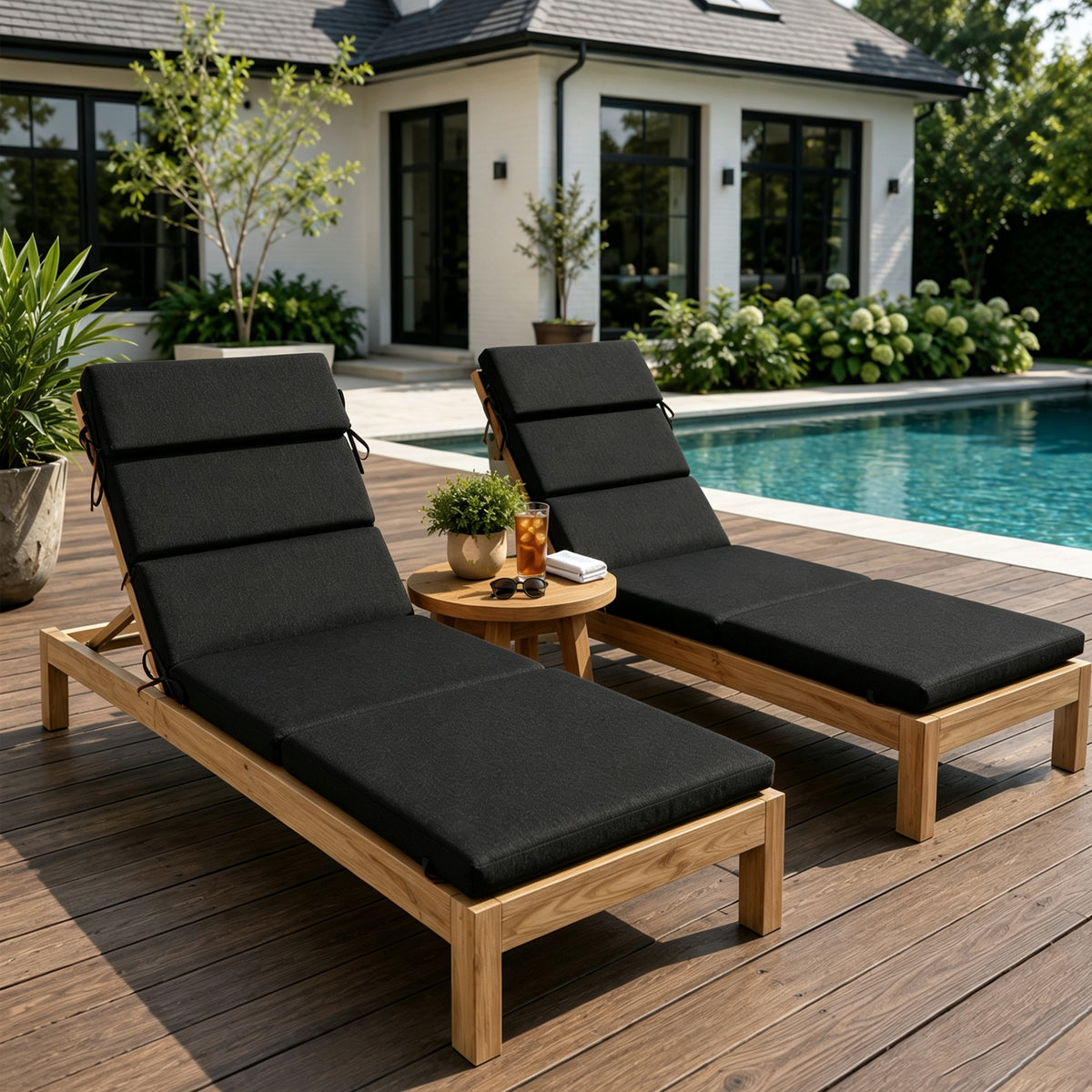 Goodgoods N Outdoor Chaise Lounge Cushion 21x72 in - Black