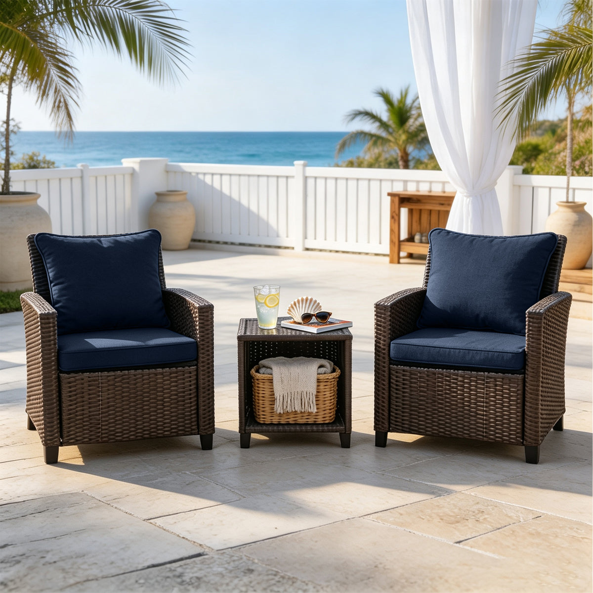 Goodgoods N Deep Seat Outdoor Cushion Set 24x28 in - Dark Blue