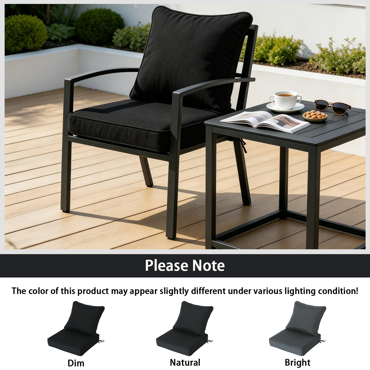 Goodgoods N Deep Seat Outdoor Cushion Set 19x19 in - Black