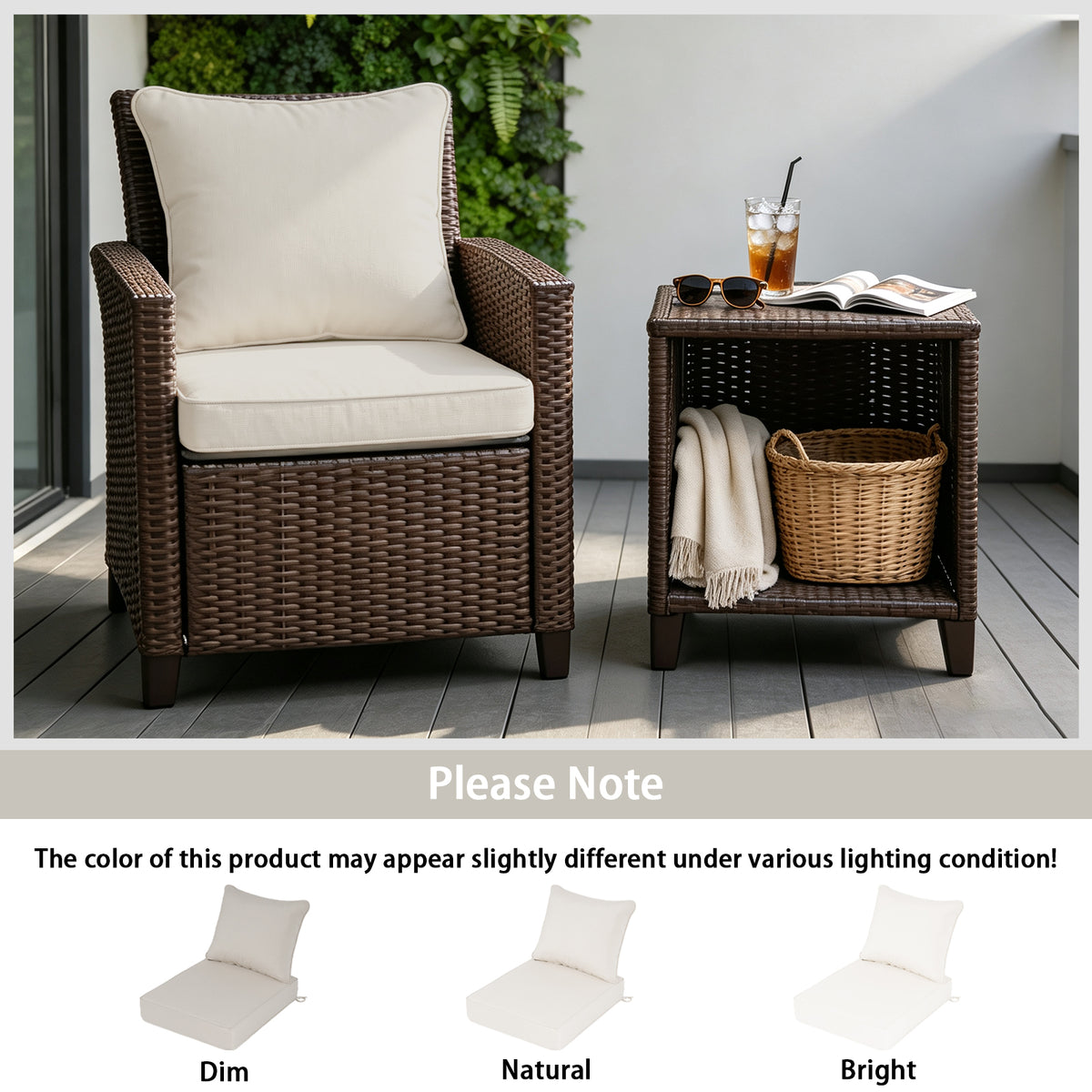 Goodgoods N Deep Seat Outdoor Cushion Set 24x28 in - Beige