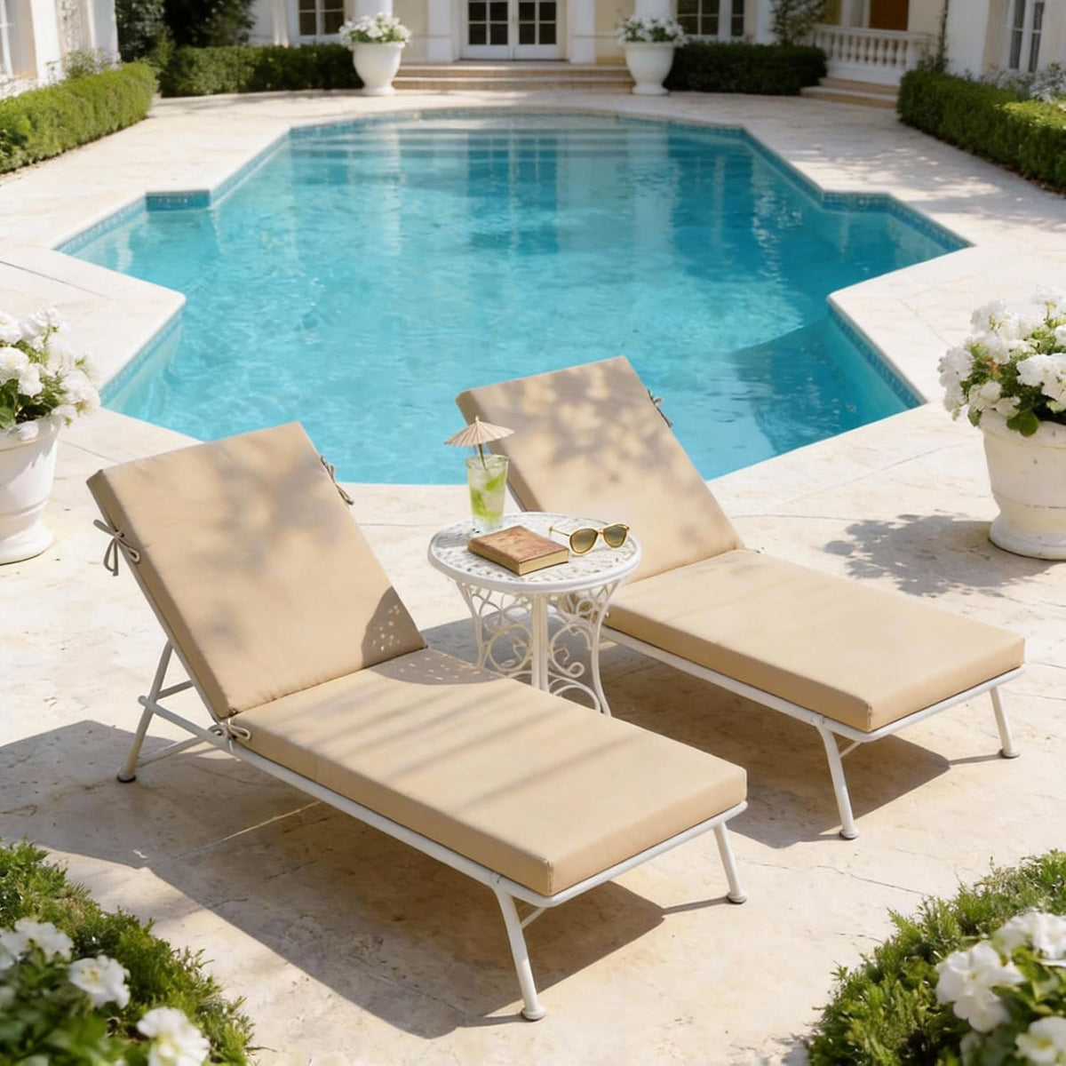GoodGoods Outdoor Chaise Lounge Cushion 21x72 in - Beige