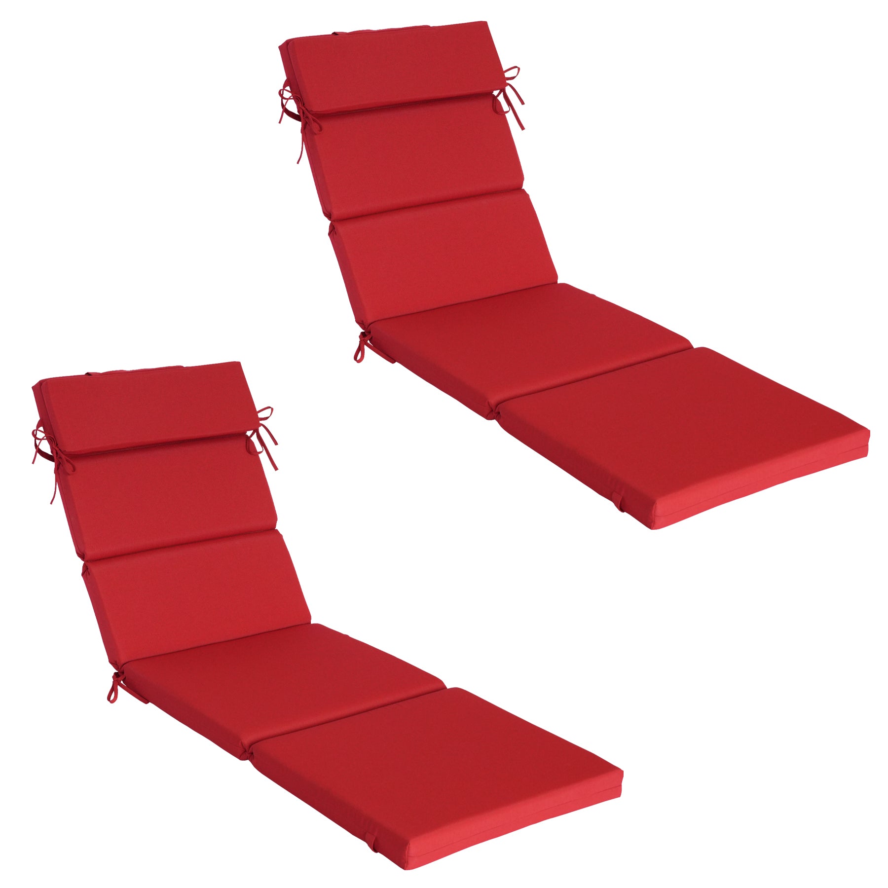 GoodGoods Outdoor Chaise Lounge Cushion 25x77 in - Red lifestyle and product view 2