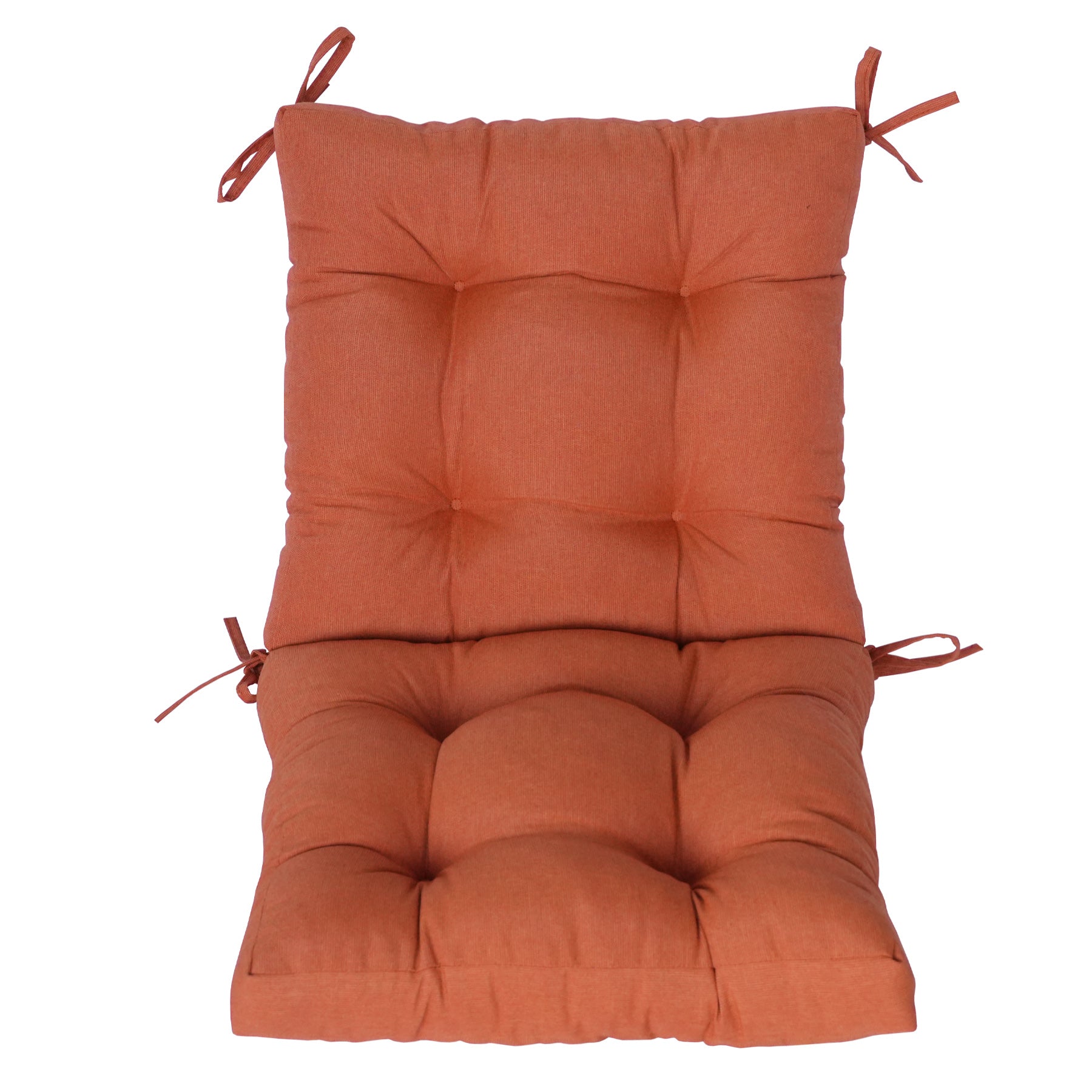GoodGoods Tufted Outdoor High-Back Chair Cushion 20x40 in - Orange