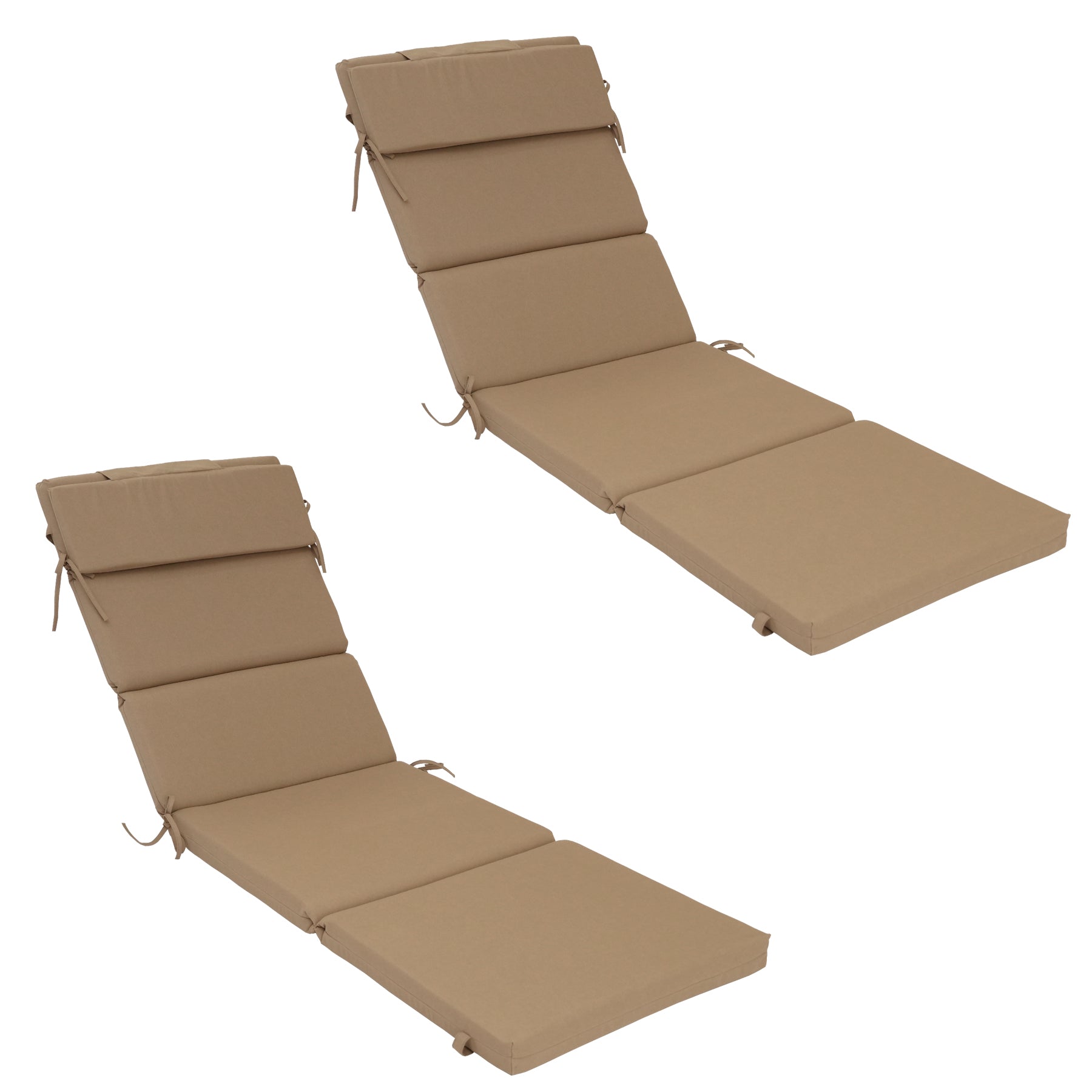 GoodGoods Outdoor Chaise Lounge Cushion 25x77 in - Brown lifestyle and product view 2