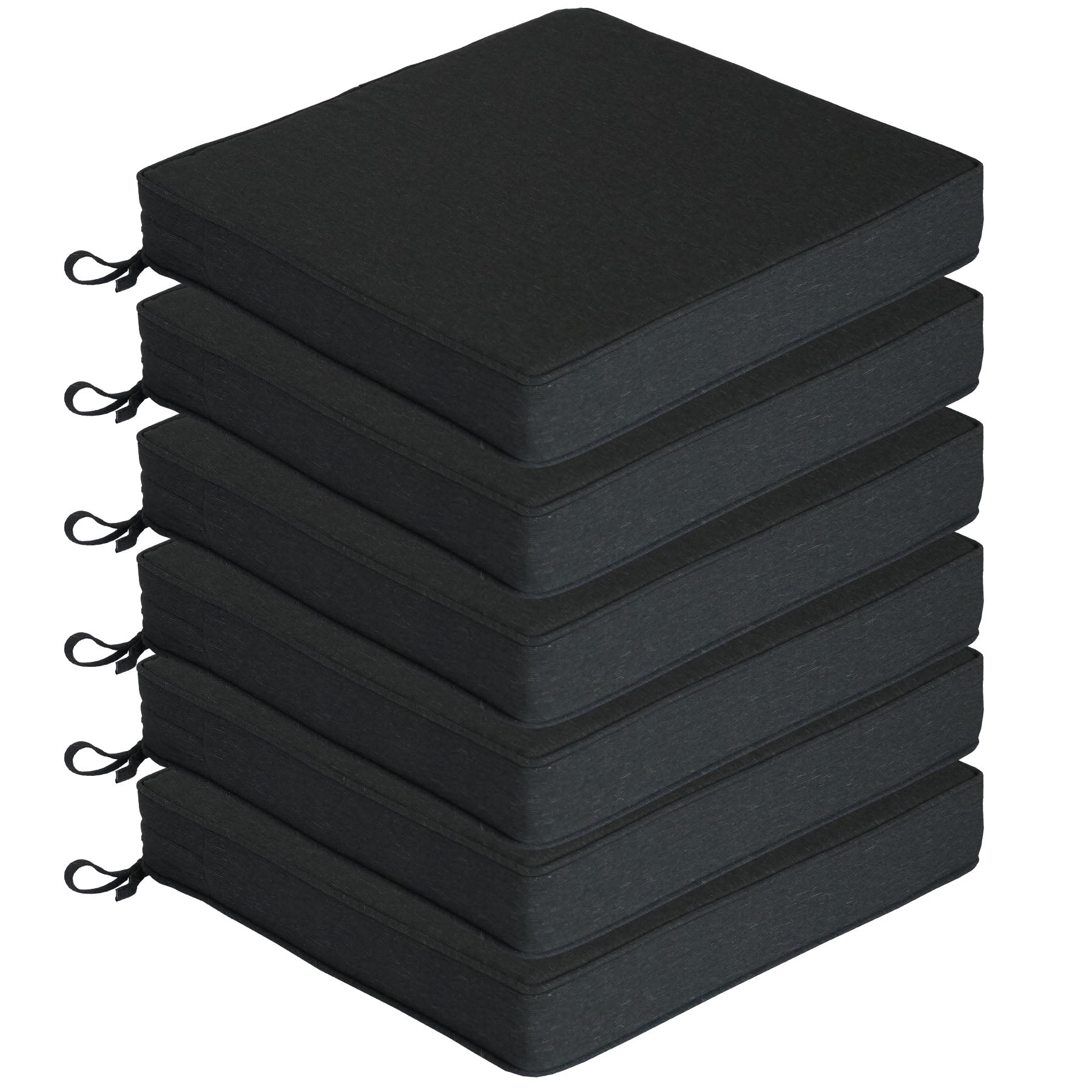 GoodGoods Outdoor Seat Cushion 20x20 in - Black lifestyle and product view 2