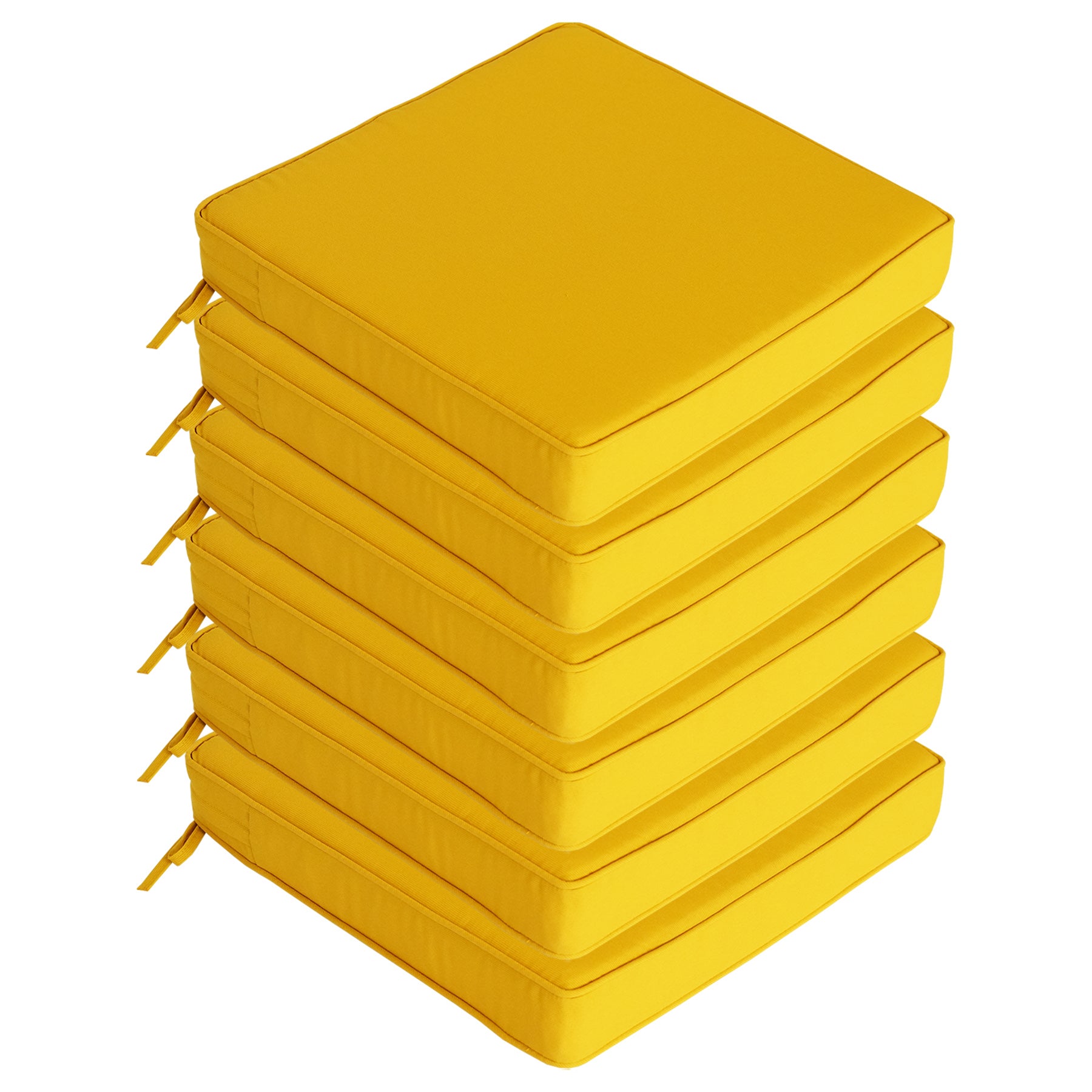GoodGoods Outdoor Seat Cushion 20x20 in - Yellow lifestyle and product view 2