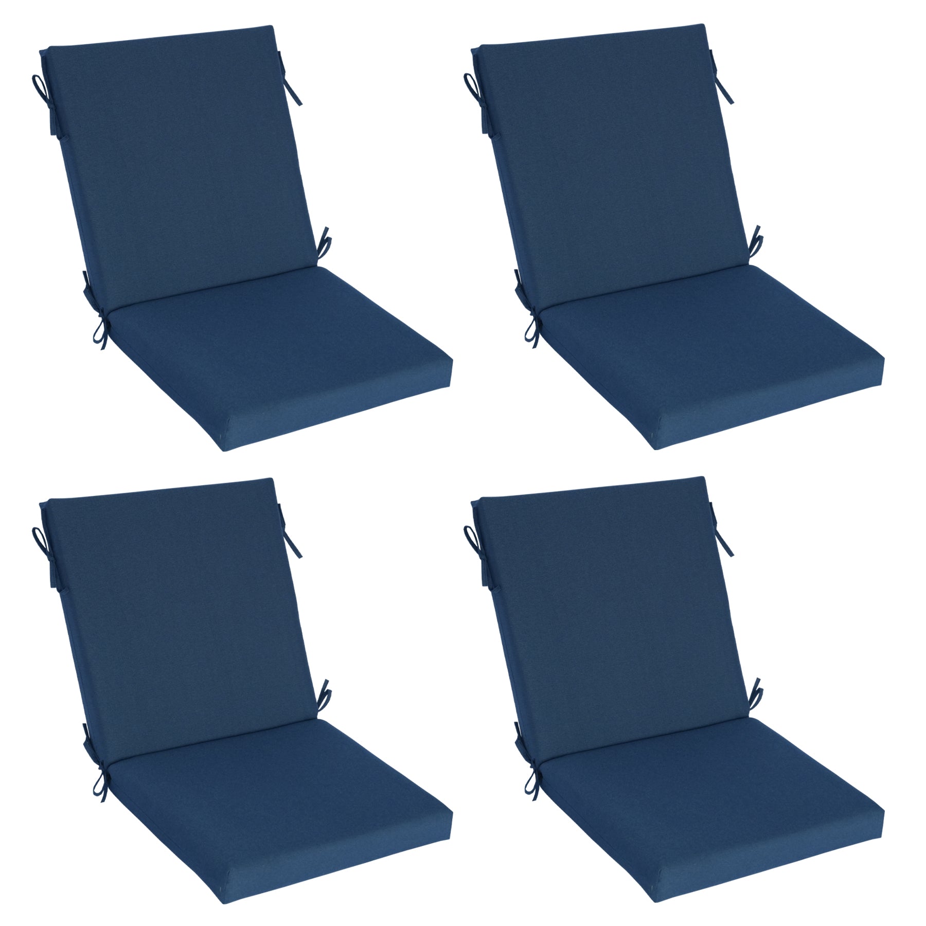 GoodGoods Outdoor High-Back Chair Cushion 22x44 in - Dark Blue lifestyle and product view 2