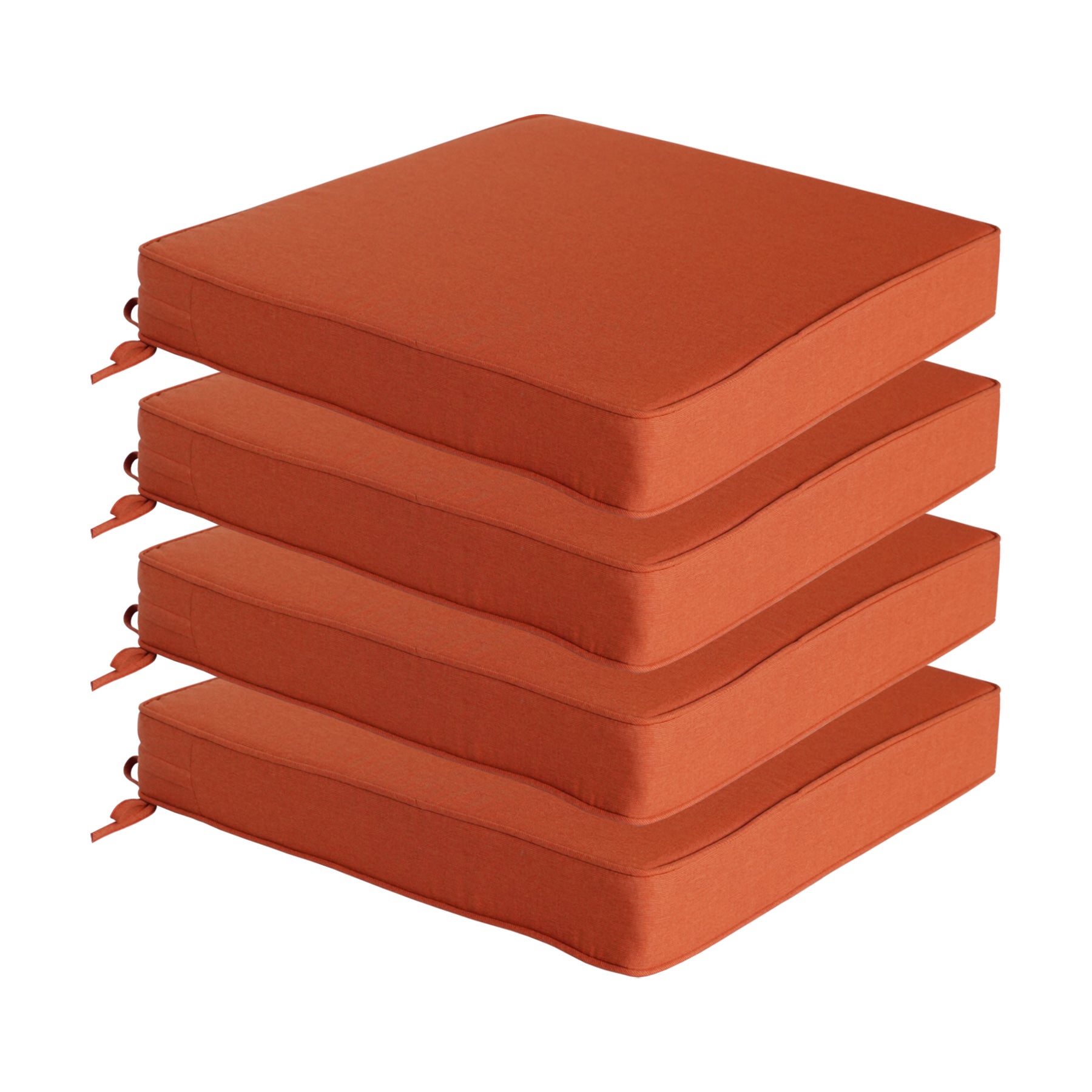 GoodGoods Outdoor Seat Cushion 24x24 in - Orange lifestyle and product view 3