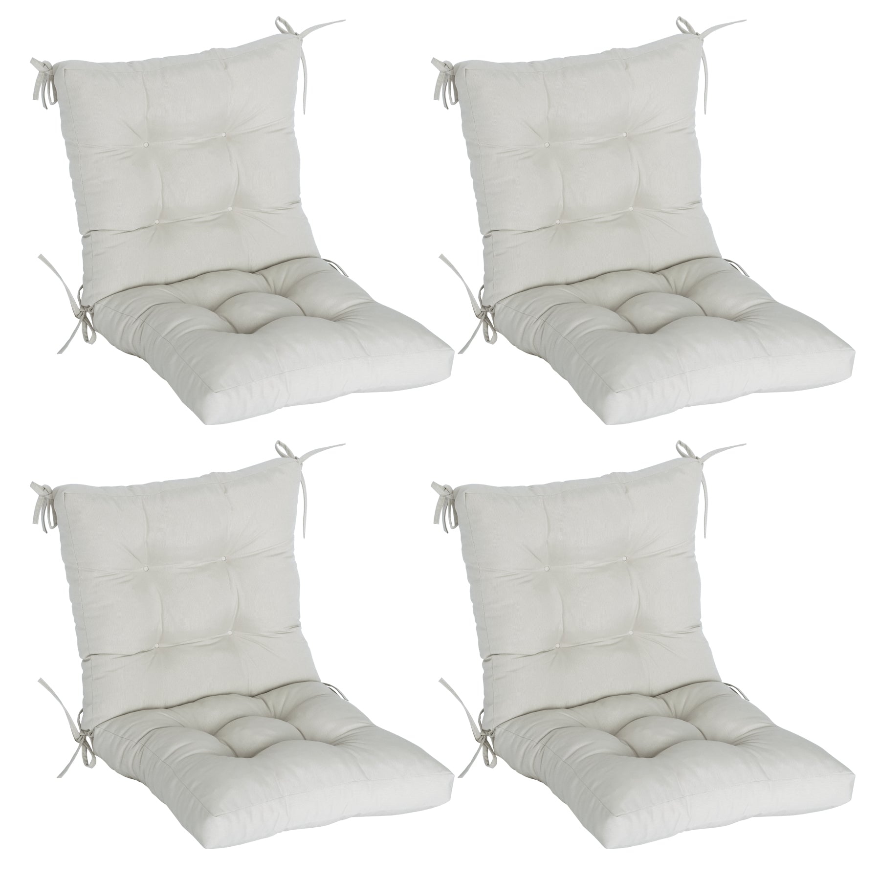 GoodGoods Tufted Outdoor High-Back Chair Cushion 20x40 in - Beige lifestyle and product view 2