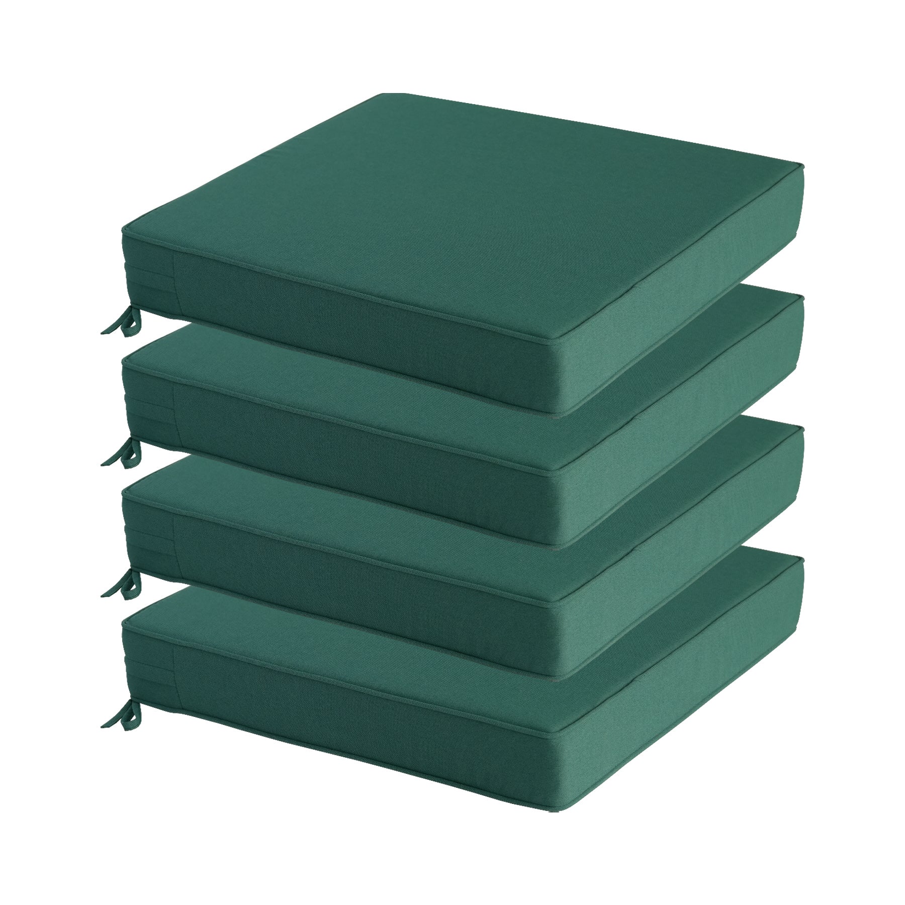 GoodGoods Outdoor Seat Cushion 24x24 in - Deep Green lifestyle and product view 3