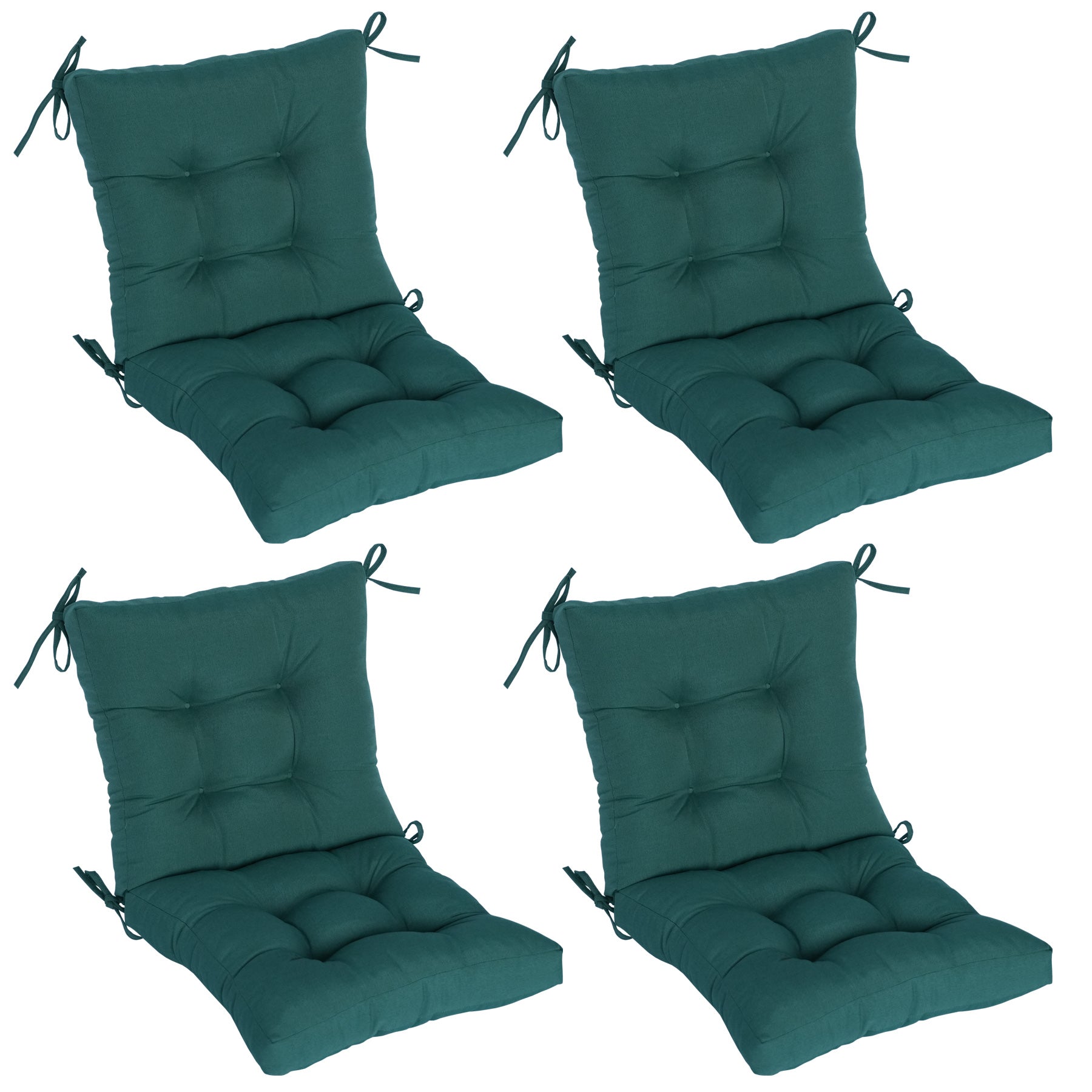 GoodGoods Tufted Outdoor High-Back Chair Cushion 20x40 in - Deep Green lifestyle and product view 2