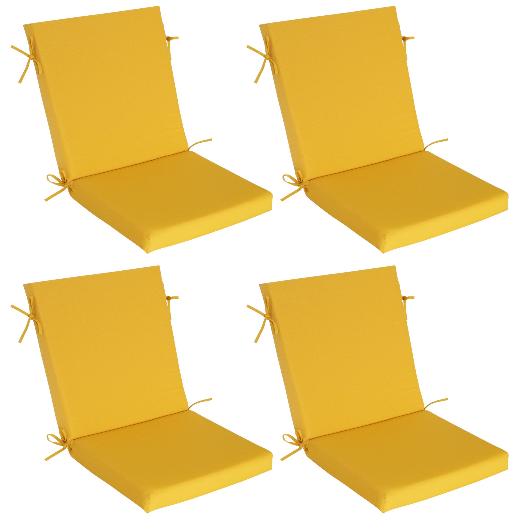 GoodGoods Outdoor High-Back Chair Cushion 22x44 in - Yellow lifestyle and product view 2