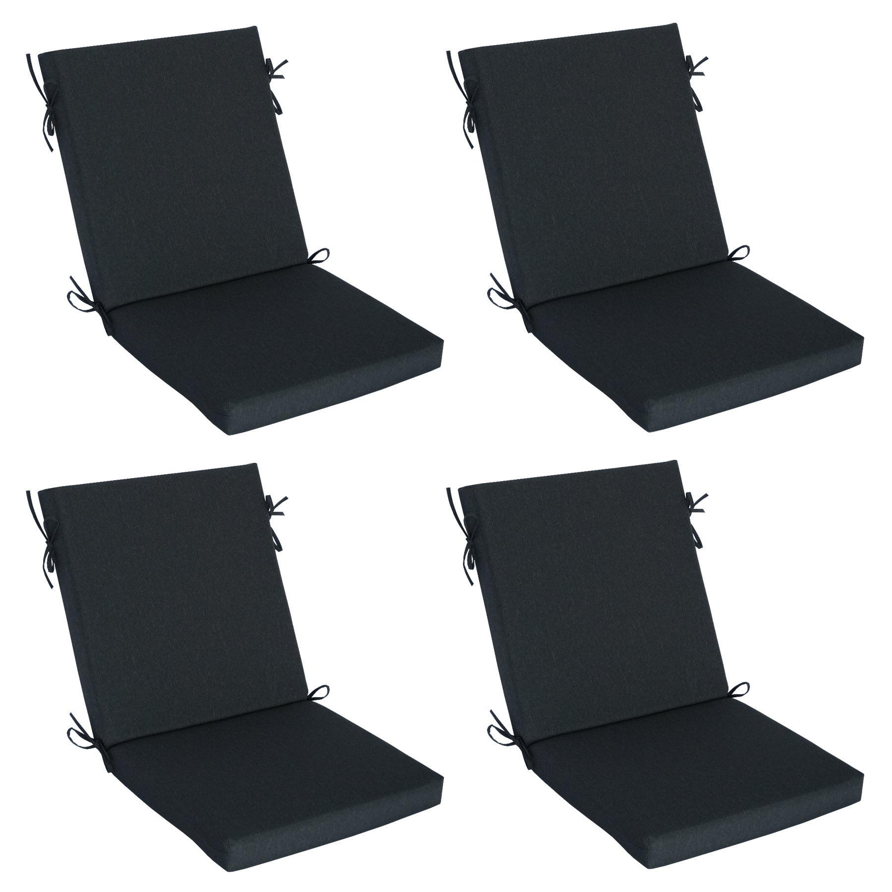 GoodGoods Outdoor High-Back Chair Cushion 22x44 in - Black lifestyle and product view 2