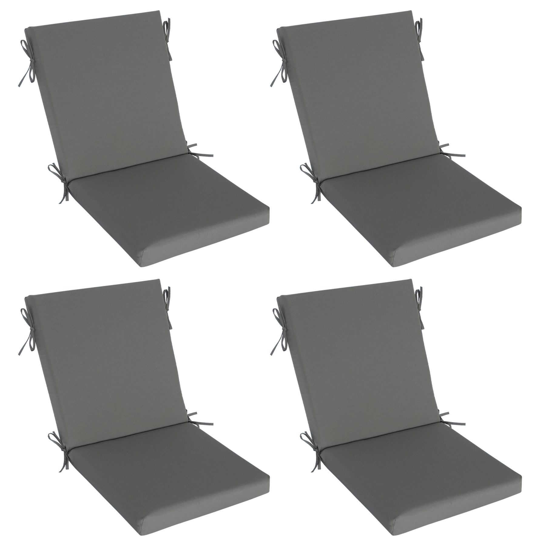GoodGoods Outdoor High-Back Chair Cushion 22x44 in - Gray lifestyle and product view 2