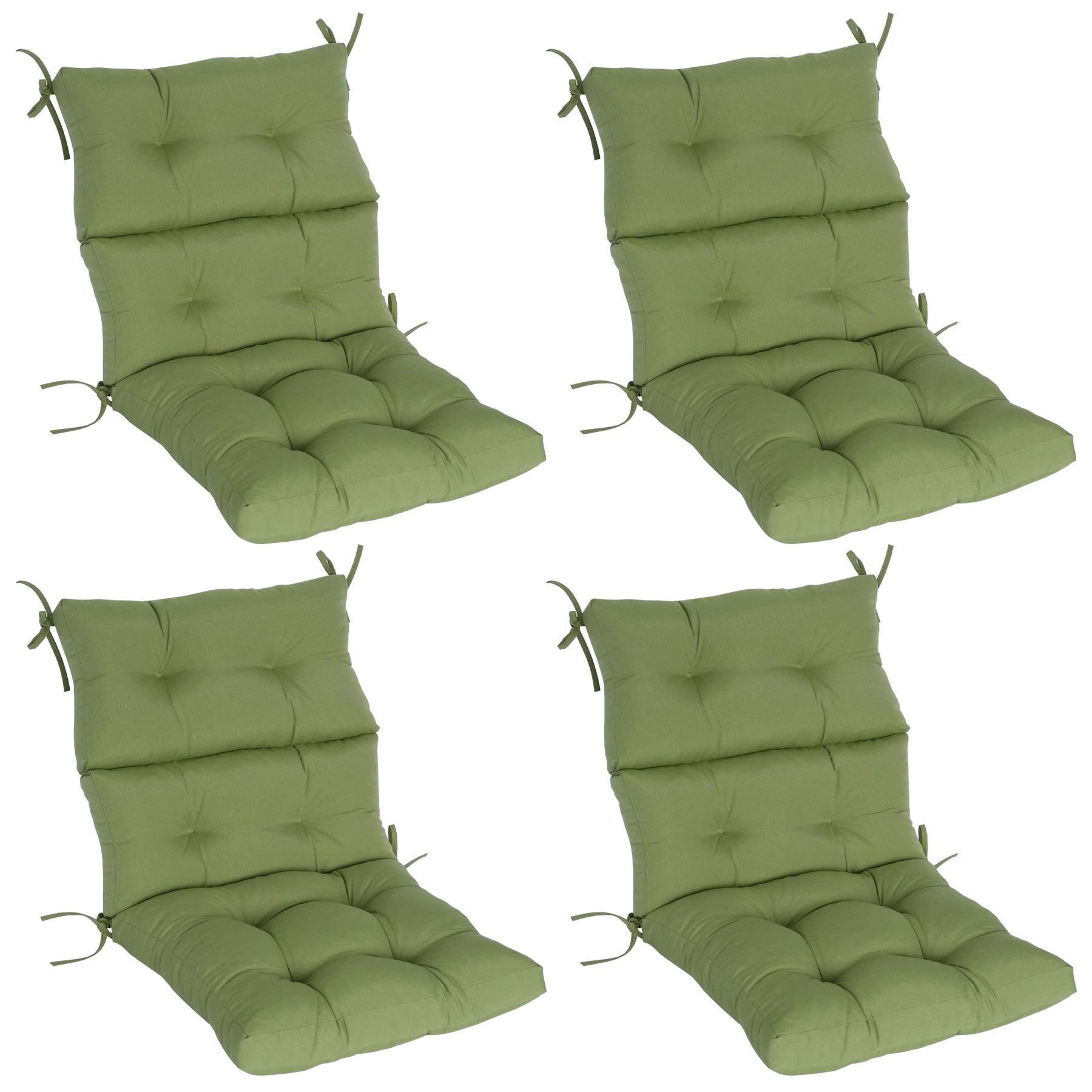 GoodGoods Tufted Outdoor High-Back Chair Cushion 22x44 in - Light Green lifestyle and product view 2