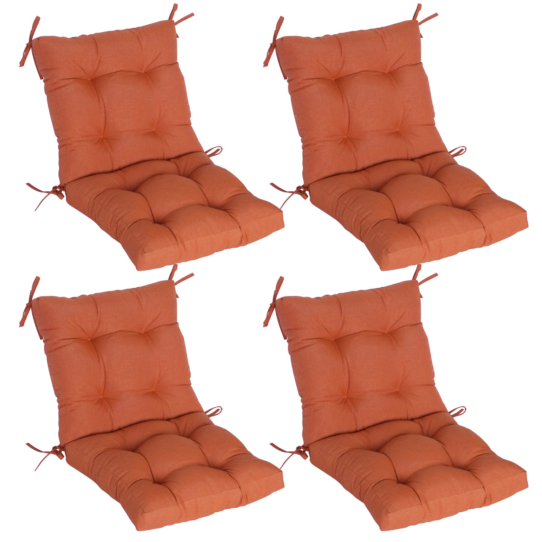 GoodGoods Tufted Outdoor High-Back Chair Cushion 20x40 in - Orange lifestyle and product view 2