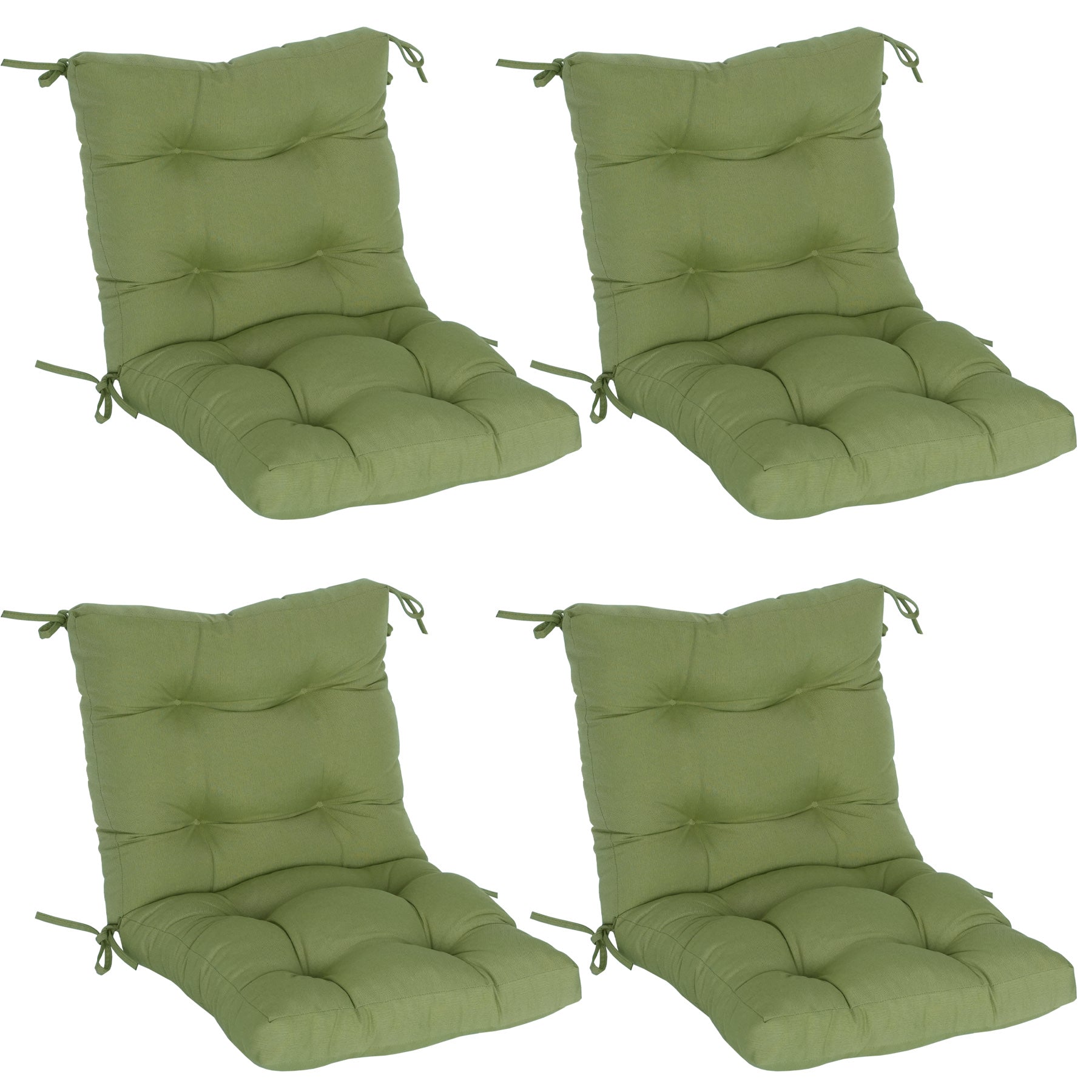 GoodGoods Tufted Outdoor High-Back Chair Cushion 20x40 in - Light Green lifestyle and product view 2