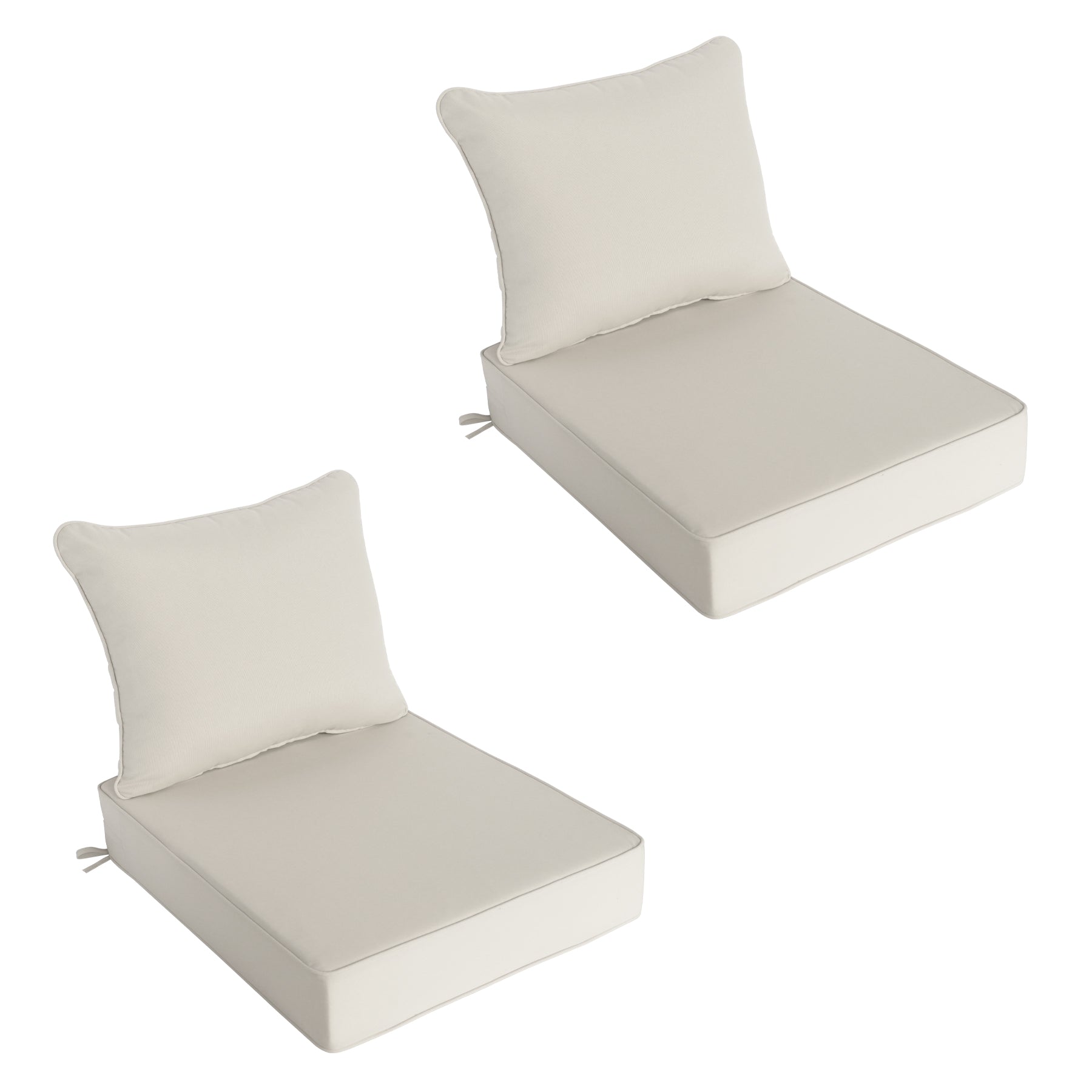 GoodGoods Deep Seat Outdoor Cushion Set 24x28 in - Beige lifestyle and product view 2
