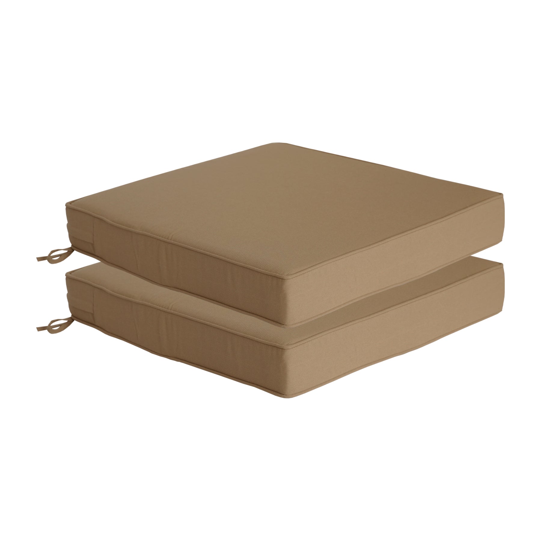 GoodGoods Outdoor Seat Cushion 24x24 in - Brown lifestyle and product view 4