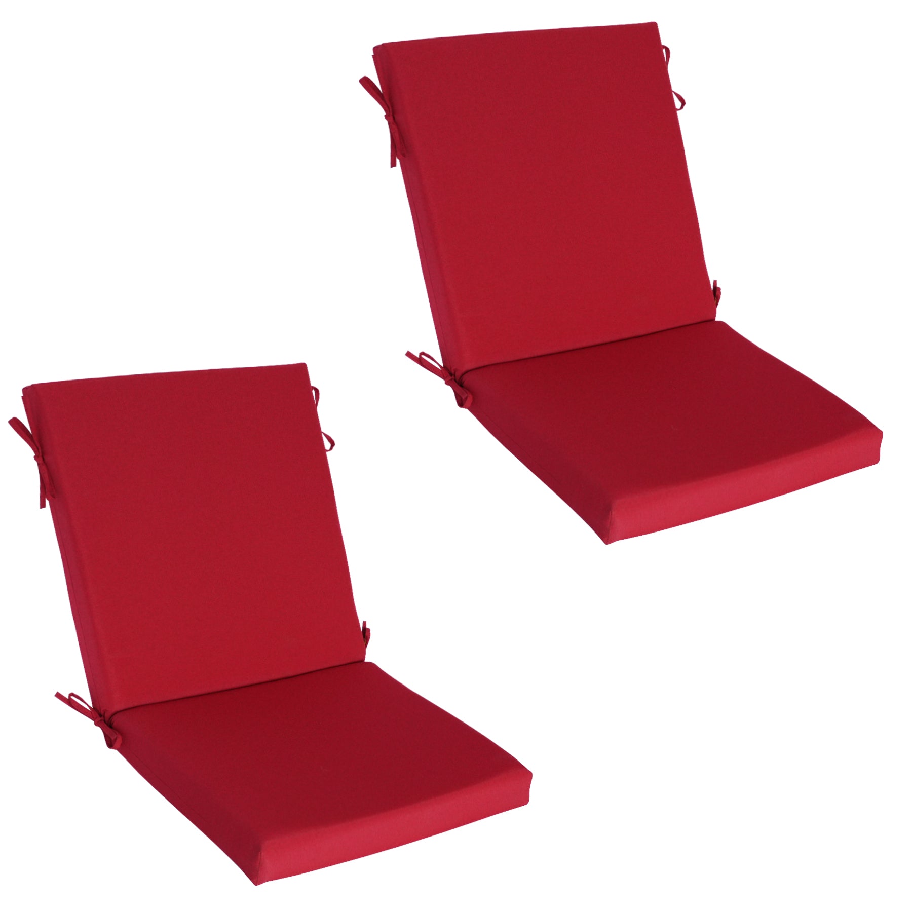 GoodGoods Outdoor High-Back Chair Cushion 22x44 in - Red lifestyle and product view 3