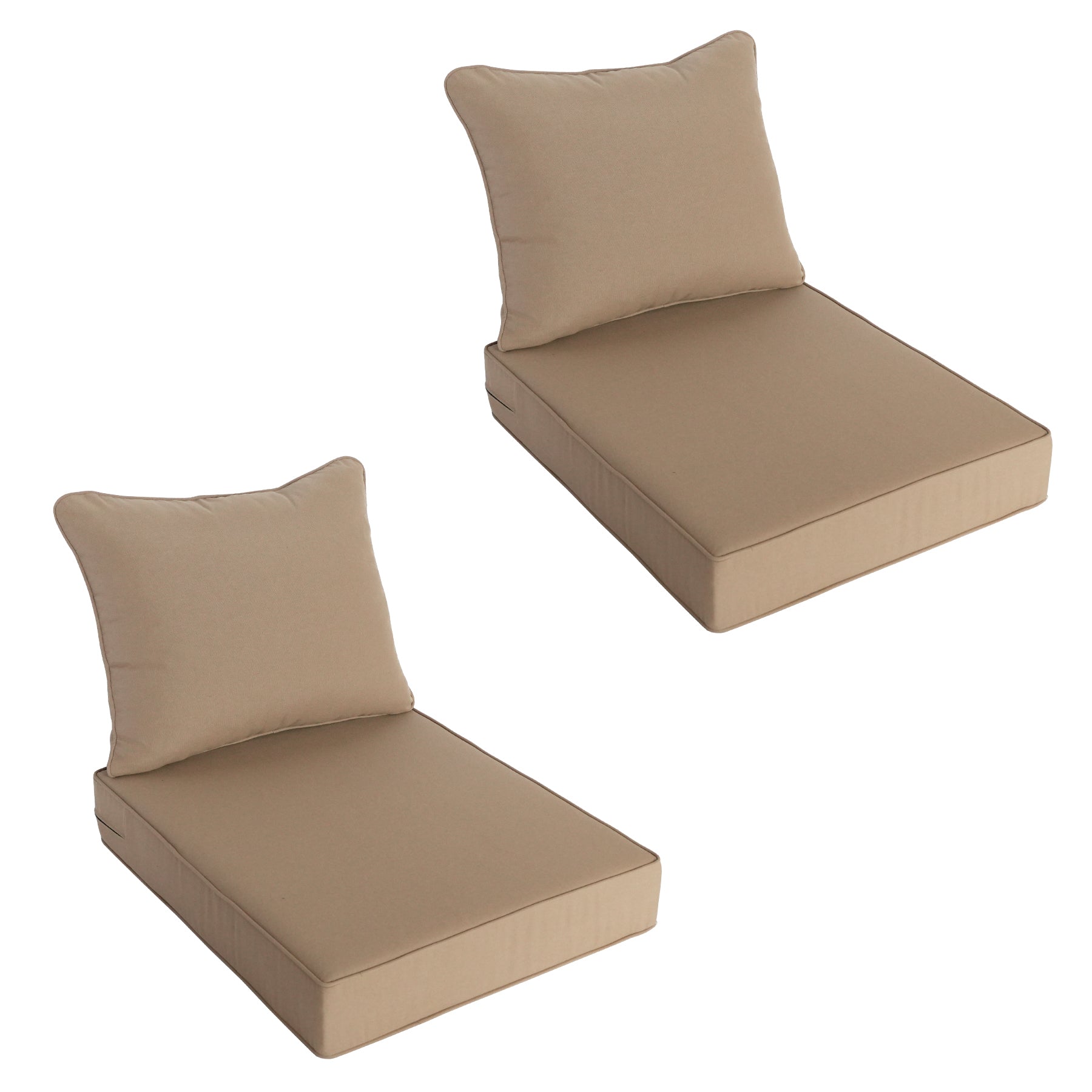 GoodGoods Deep Seat Outdoor Cushion Set 24x28 in - Brown lifestyle and product view 2