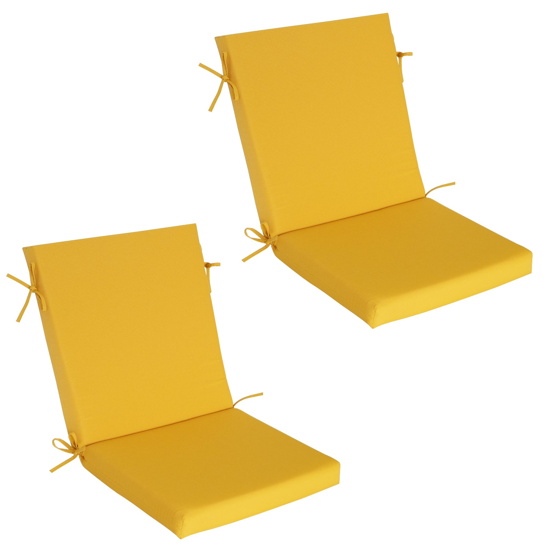 GoodGoods Outdoor High-Back Chair Cushion 22x44 in - Yellow lifestyle and product view 3