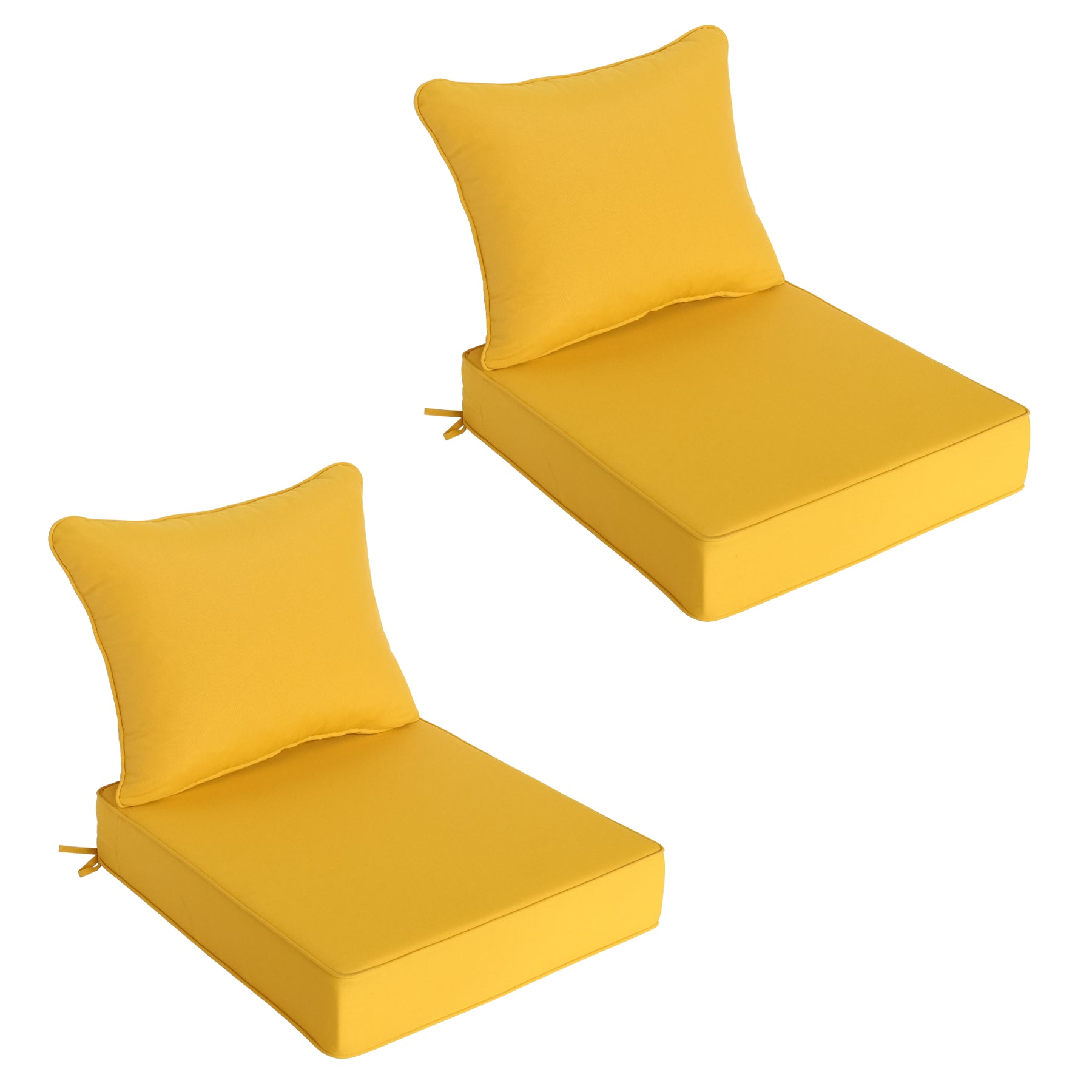 GoodGoods Deep Seat Outdoor Cushion Set 24x28 in - Yellow lifestyle and product view 2