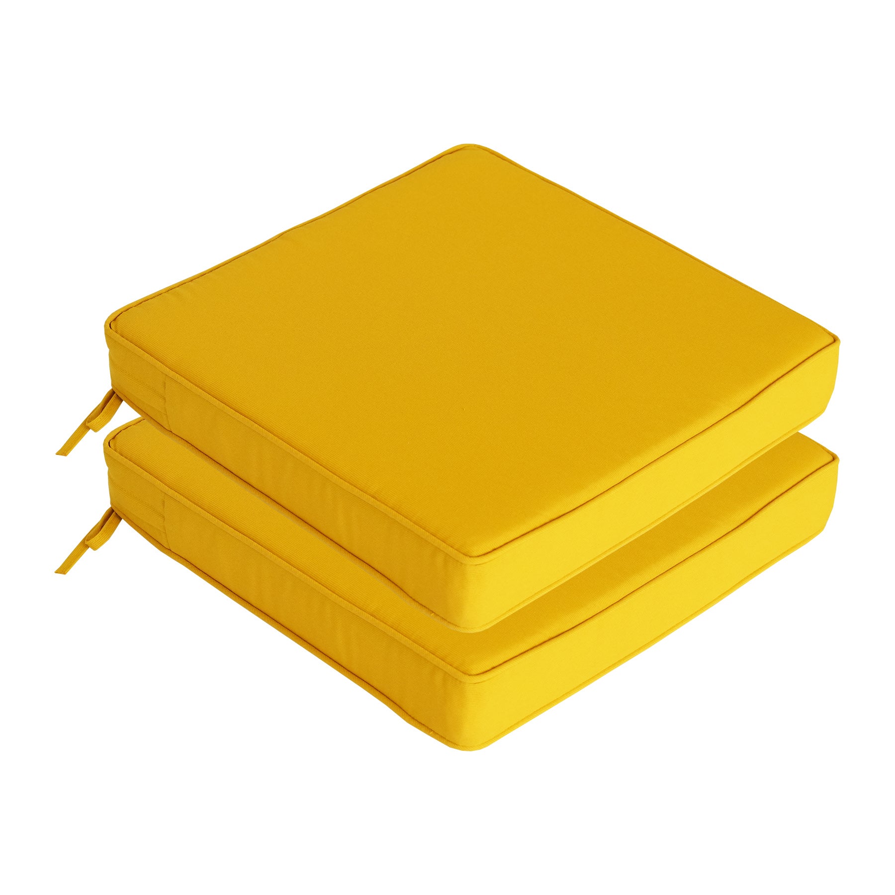 GoodGoods Outdoor Seat Cushion 20x20 in - Yellow lifestyle and product view 4