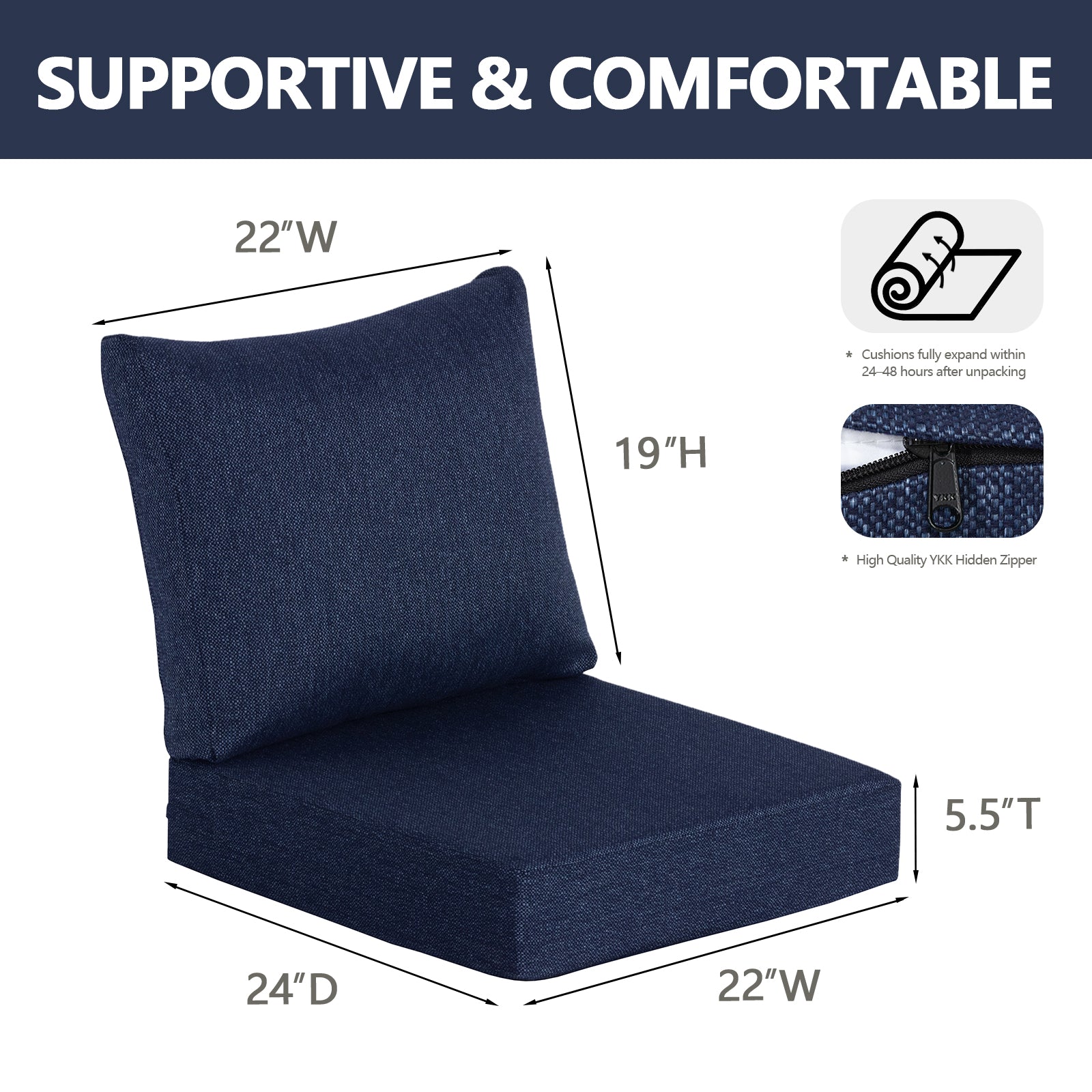 GoodGoods Premium Sunbrella® Deep Seat Cushion 2 Packs