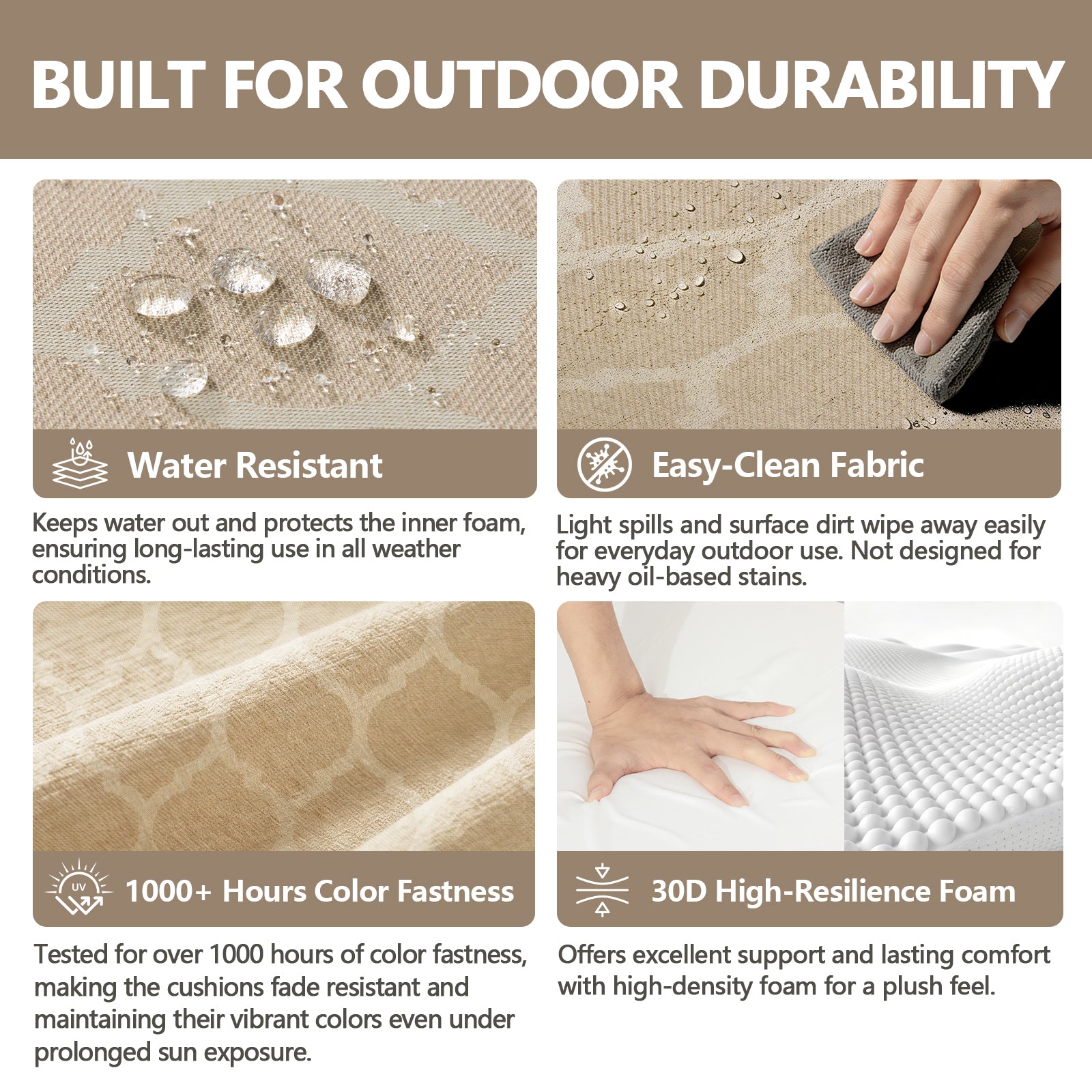 GoodGoods Deep Seat Cushion 24x28 inch 2 Packs
