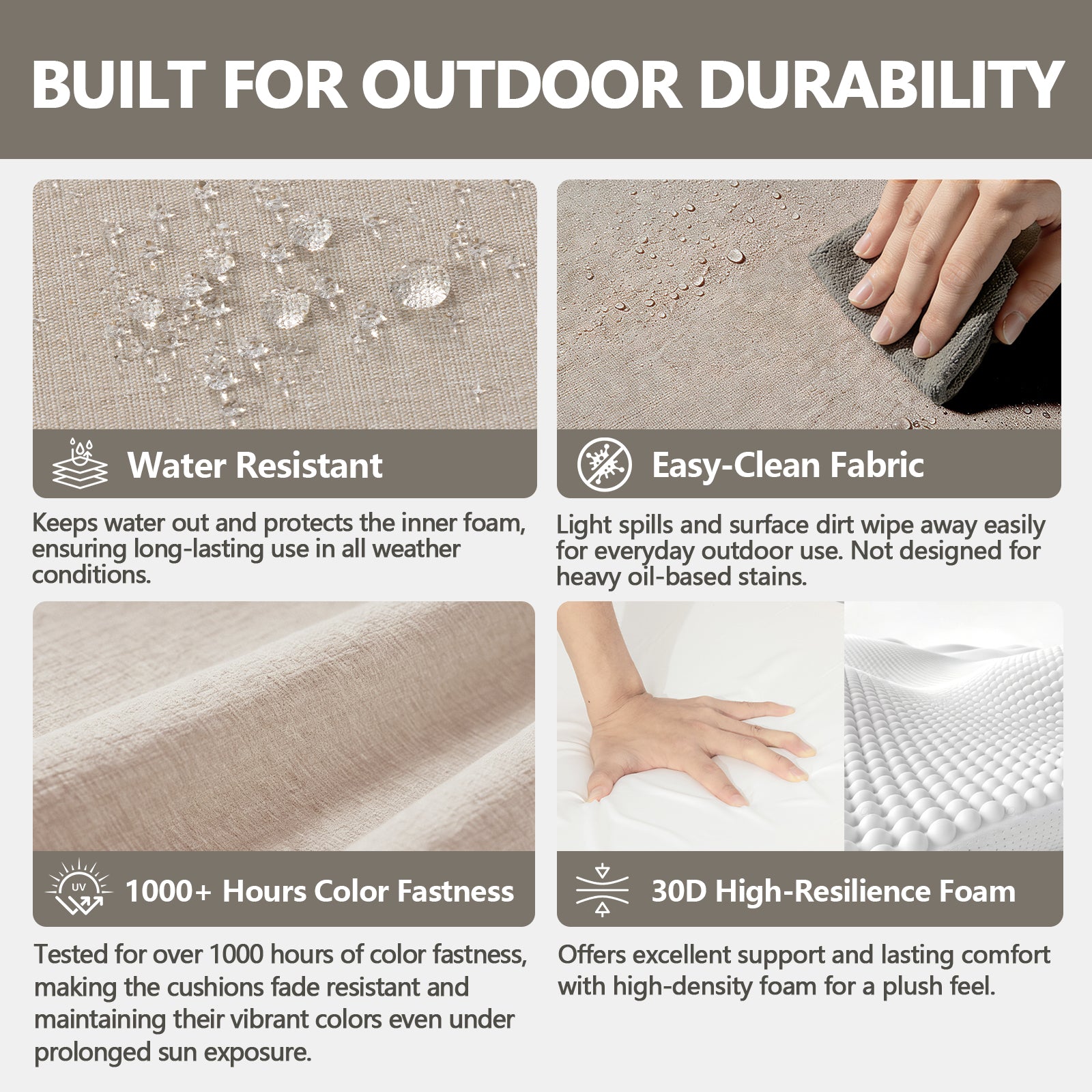 GoodGoods Deep Seat Cushion 24x24.5 in 2 Packs