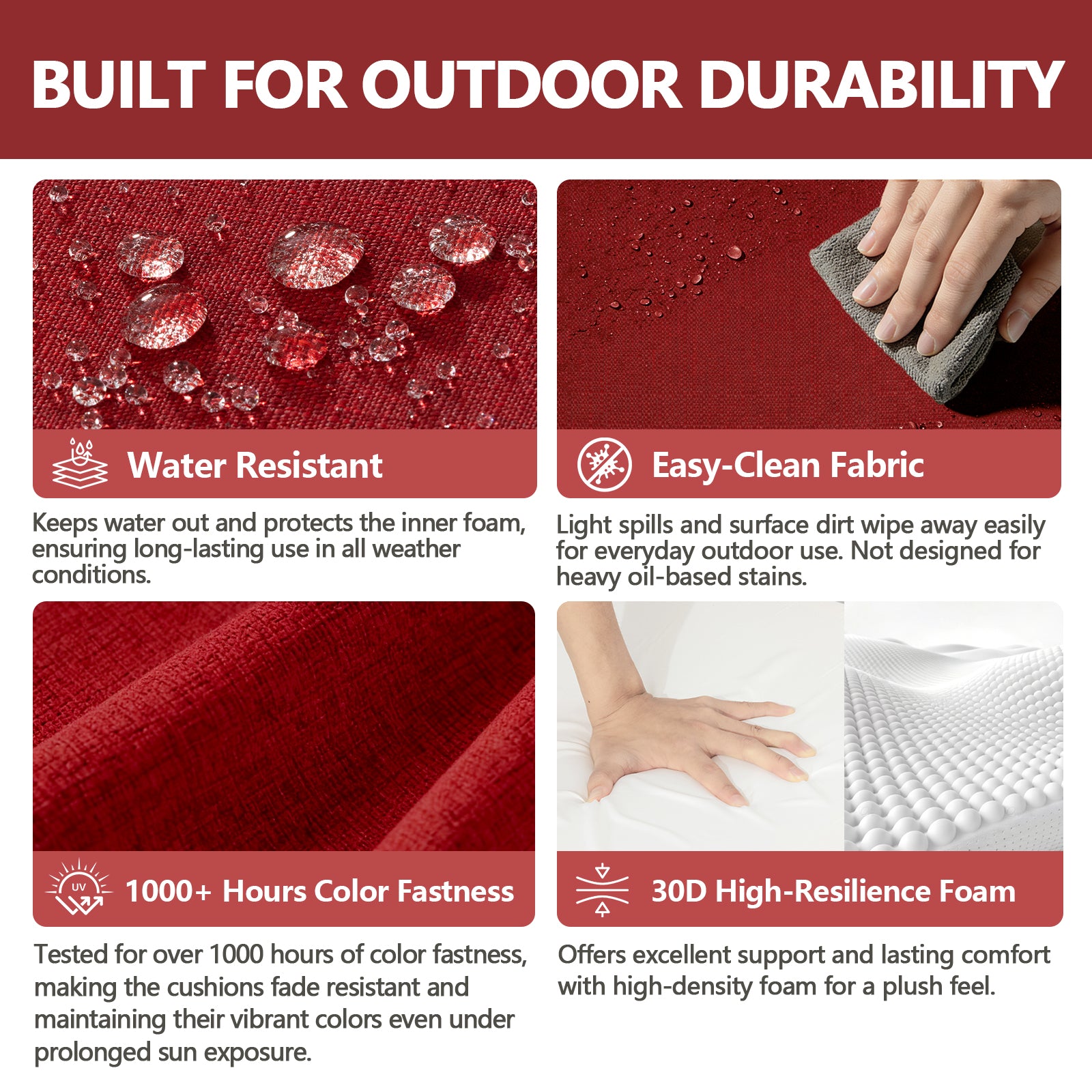 GoodGoods Deep Seat Cushion 24x24 in 2 Packs