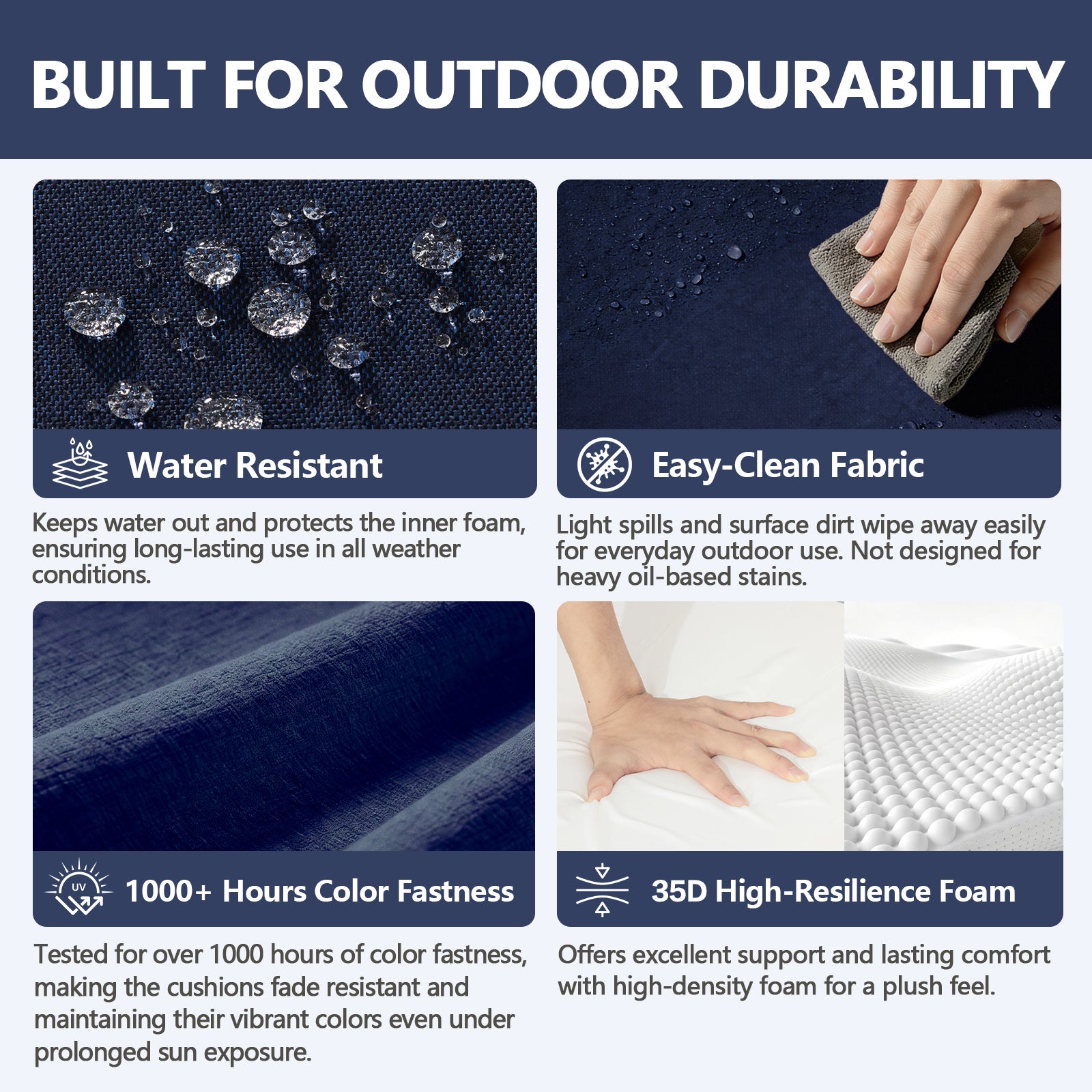 GoodGoods Deep Seat Cushion 24x28 inch 2 Packs