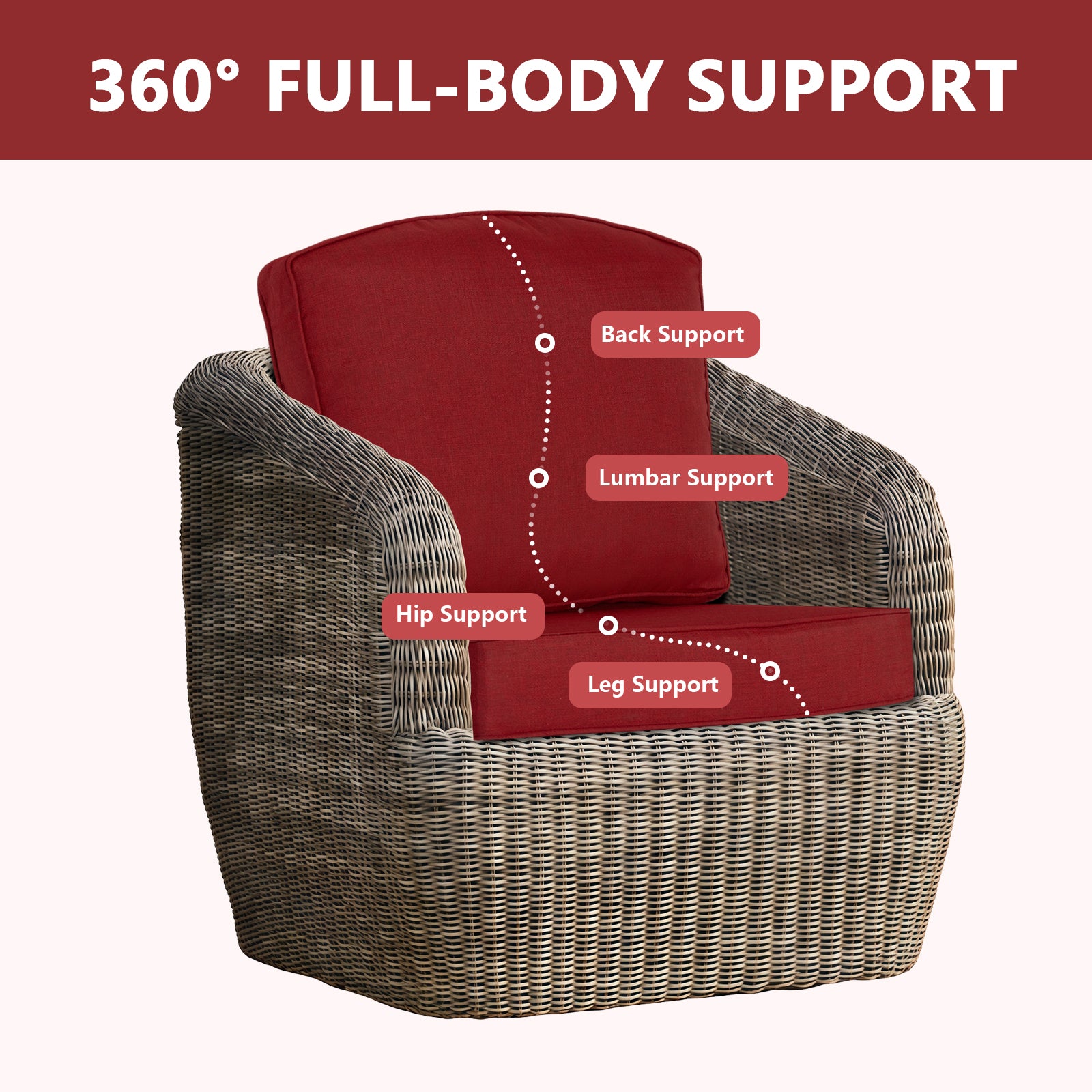 GoodGoods Deep Seat Cushion 24x24 in 2 Packs