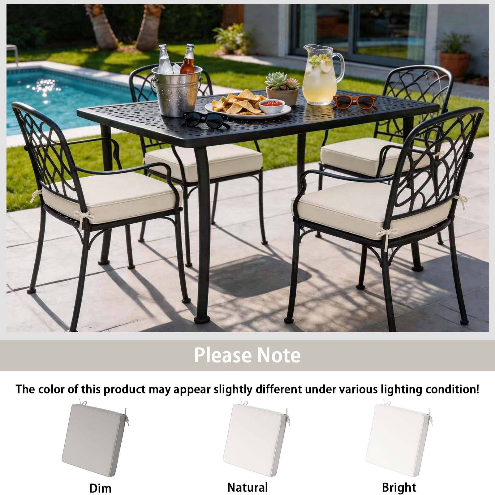 GoodGoods Outdoor Seat Cushion 22x22 in - Beige - image 6