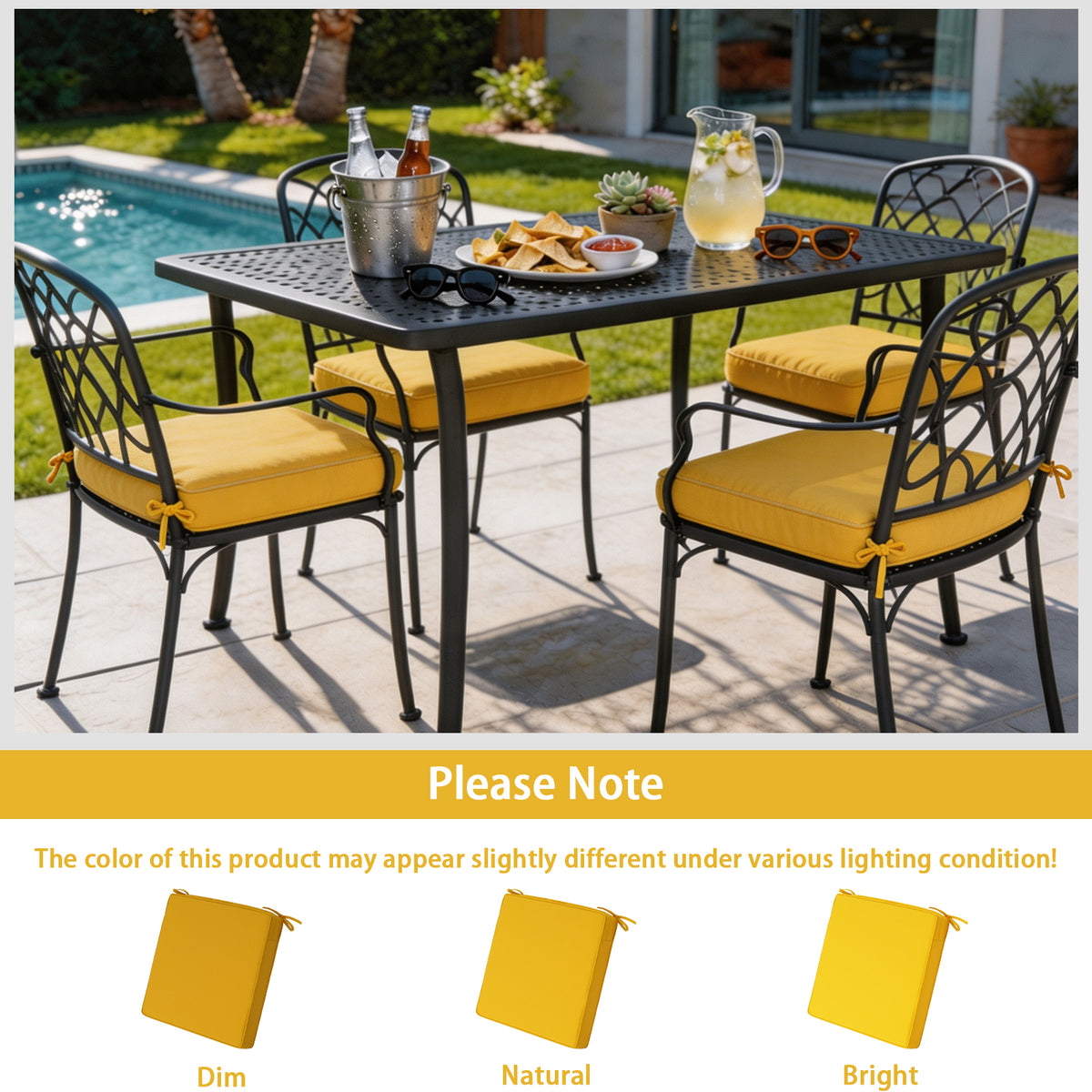 Goodgoods N Outdoor Seat Cushion 18.5x18.5 in - Yellow