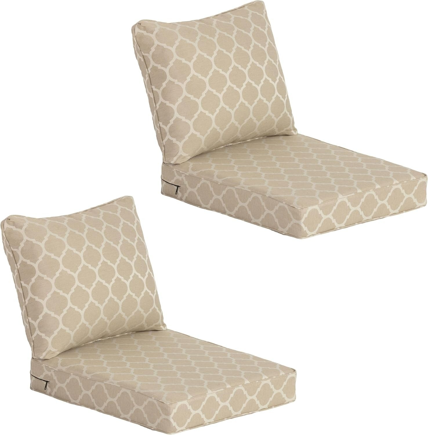 Deep Seat Outdoor Lounge Cushion 24x27.5 in 2 Packs - Toffee Trellis