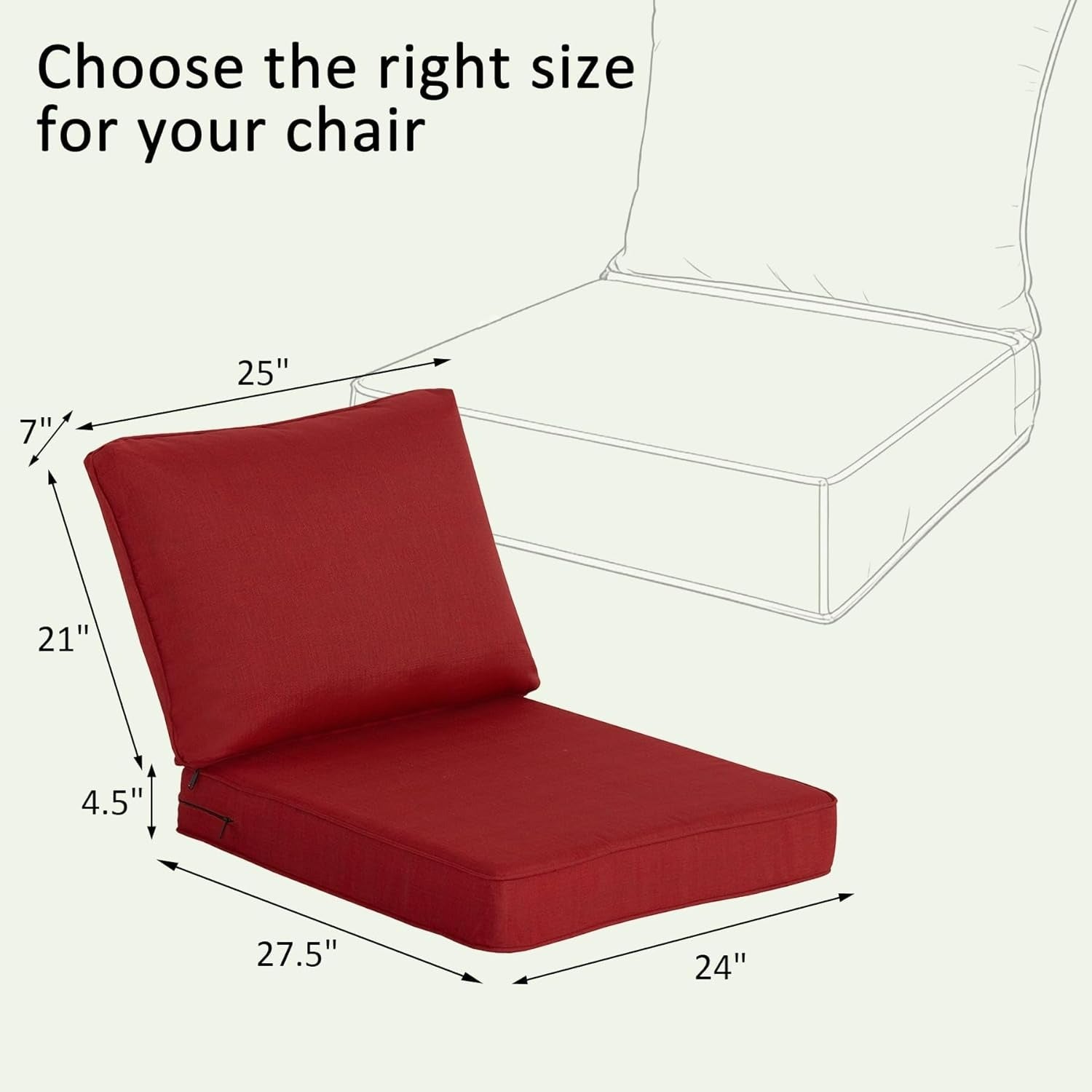 Deluxe Outdoor Deep Seating 24x27.4 in 2 Packs - Chili