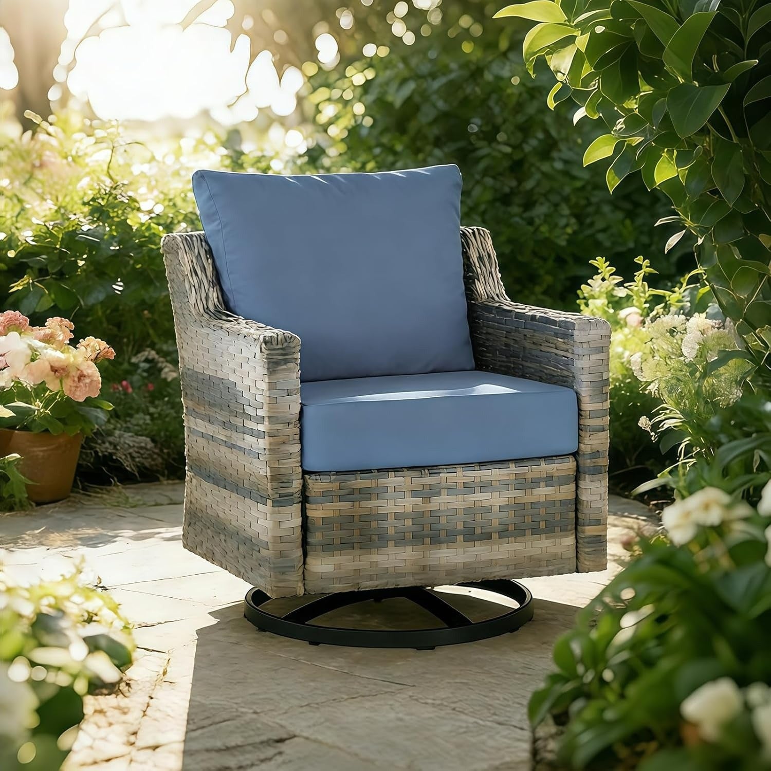 GoodGoods Premium Sunbrella® Deep Seat Cushion 25x25 in 2 Packs - Denim