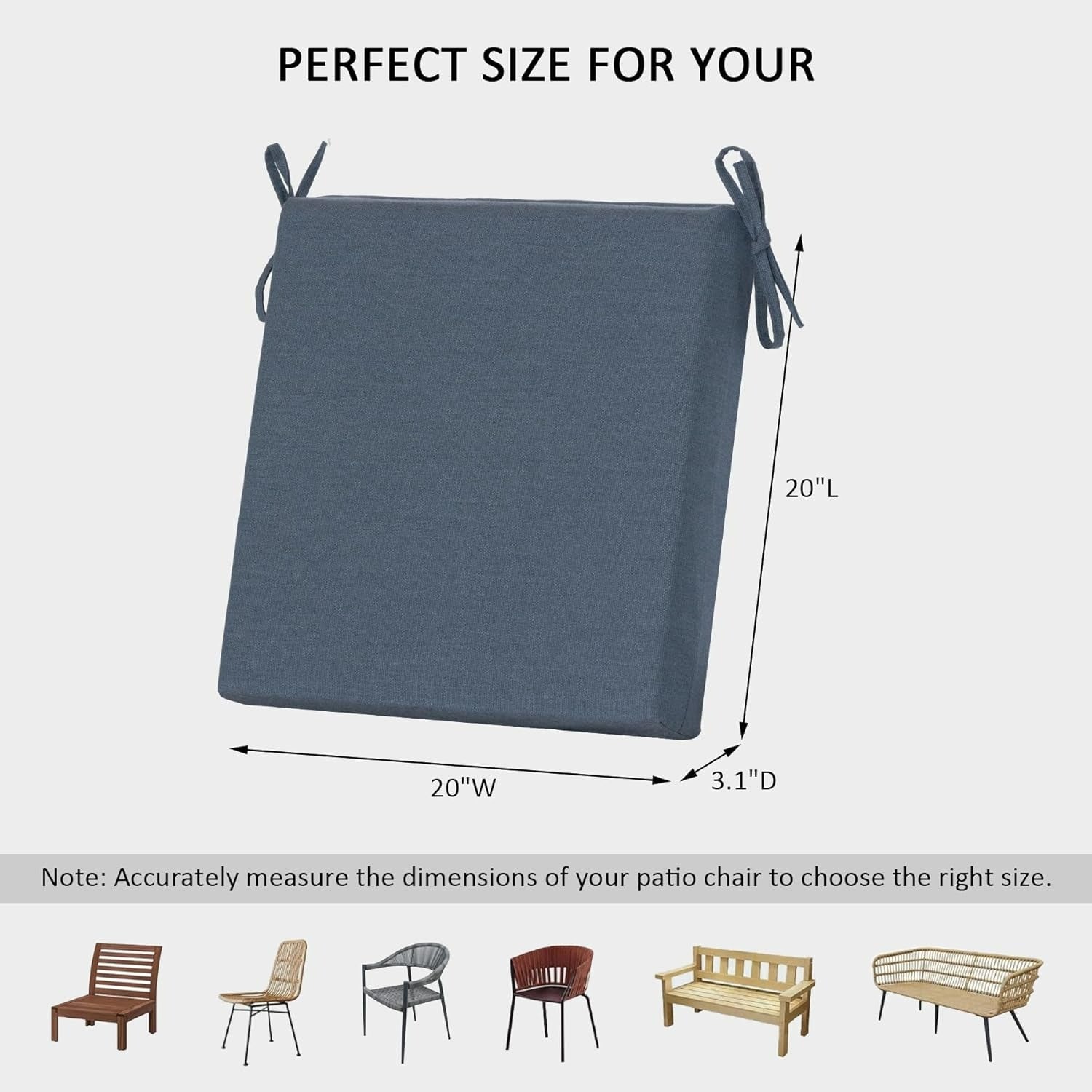 Sunbrella® Patio Dining Cushion (Set of 4) - 20" x 20"