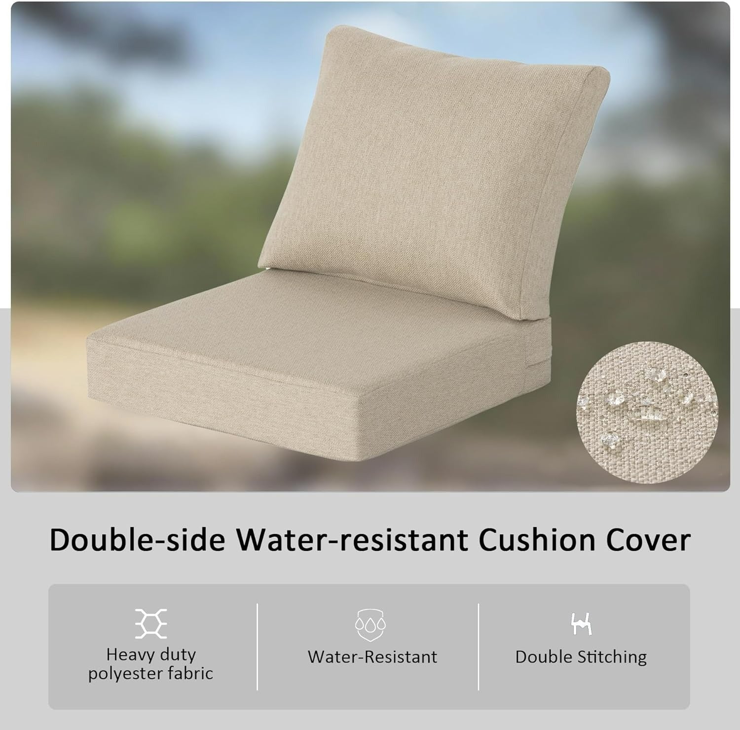 Premium Outdoor Deep Seat Cushion Set - 24" x 24" (Set of 2)