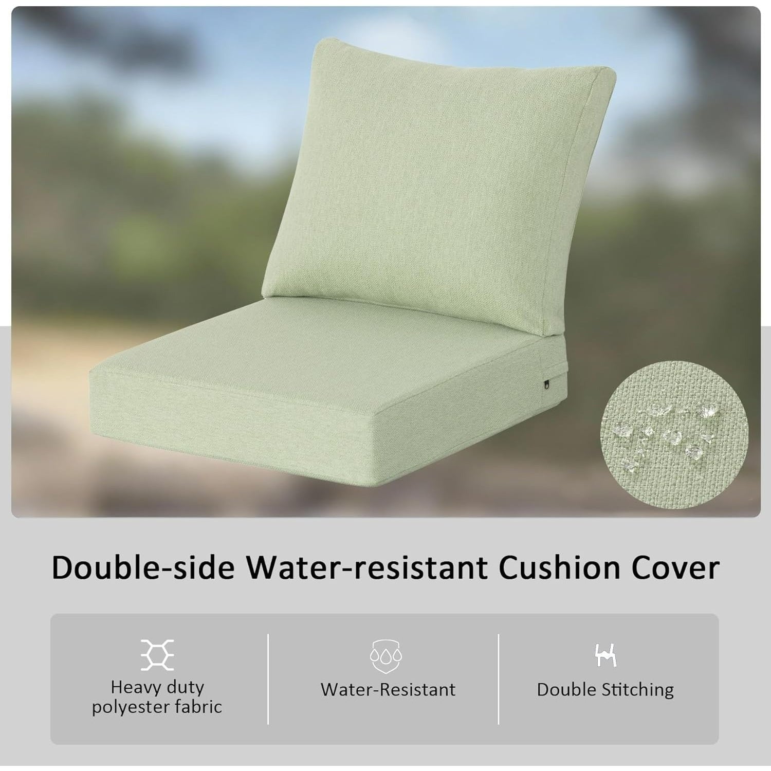 GoodGoods Deep Seat Cushion 24x24 in 2 Packs - Mint Green
